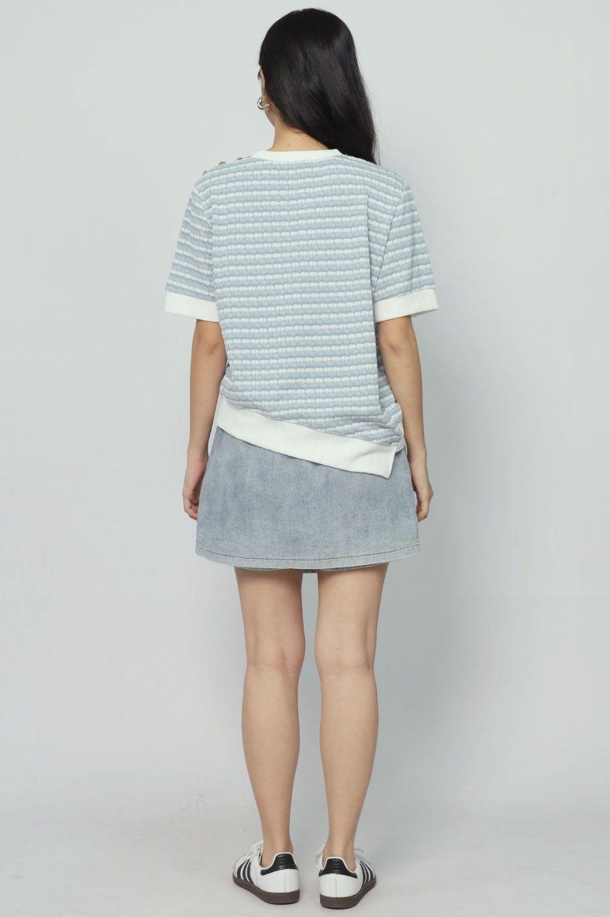 Bey Stripes Knit Top in Blue