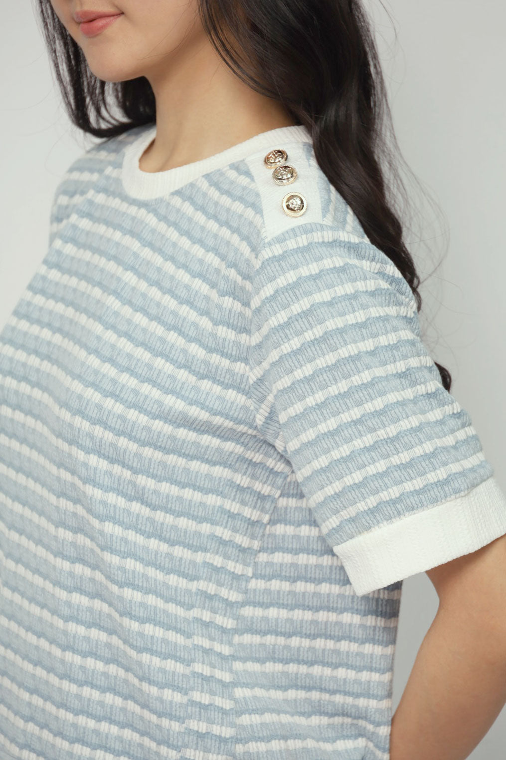 Bey Stripes Knit Top in Blue