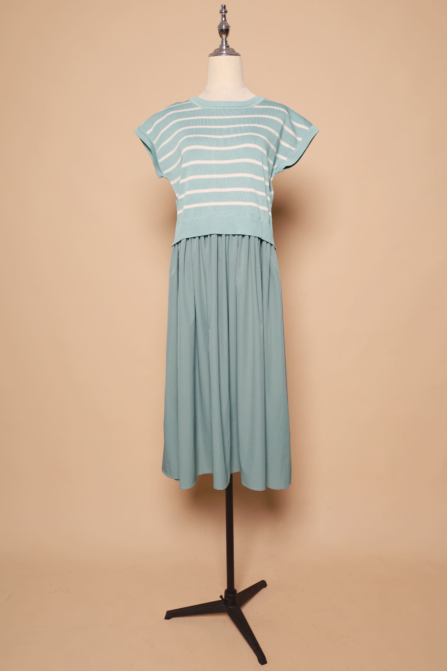 PO - Billy Stripes Knit Dress in Mint