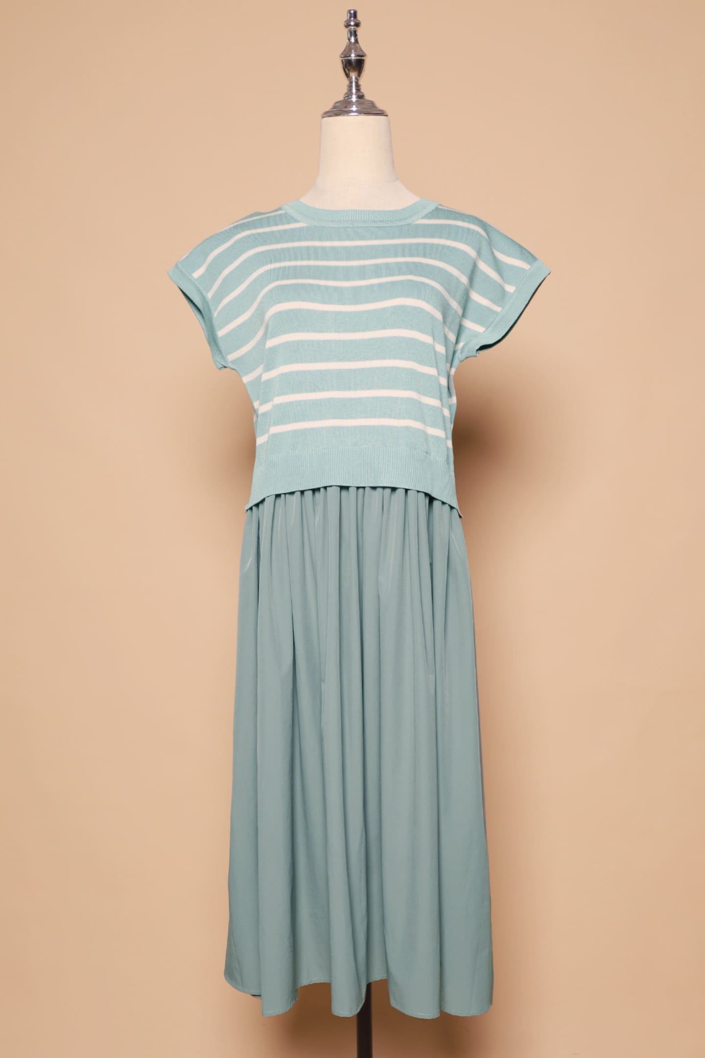 PO - Billy Stripes Knit Dress in Mint
