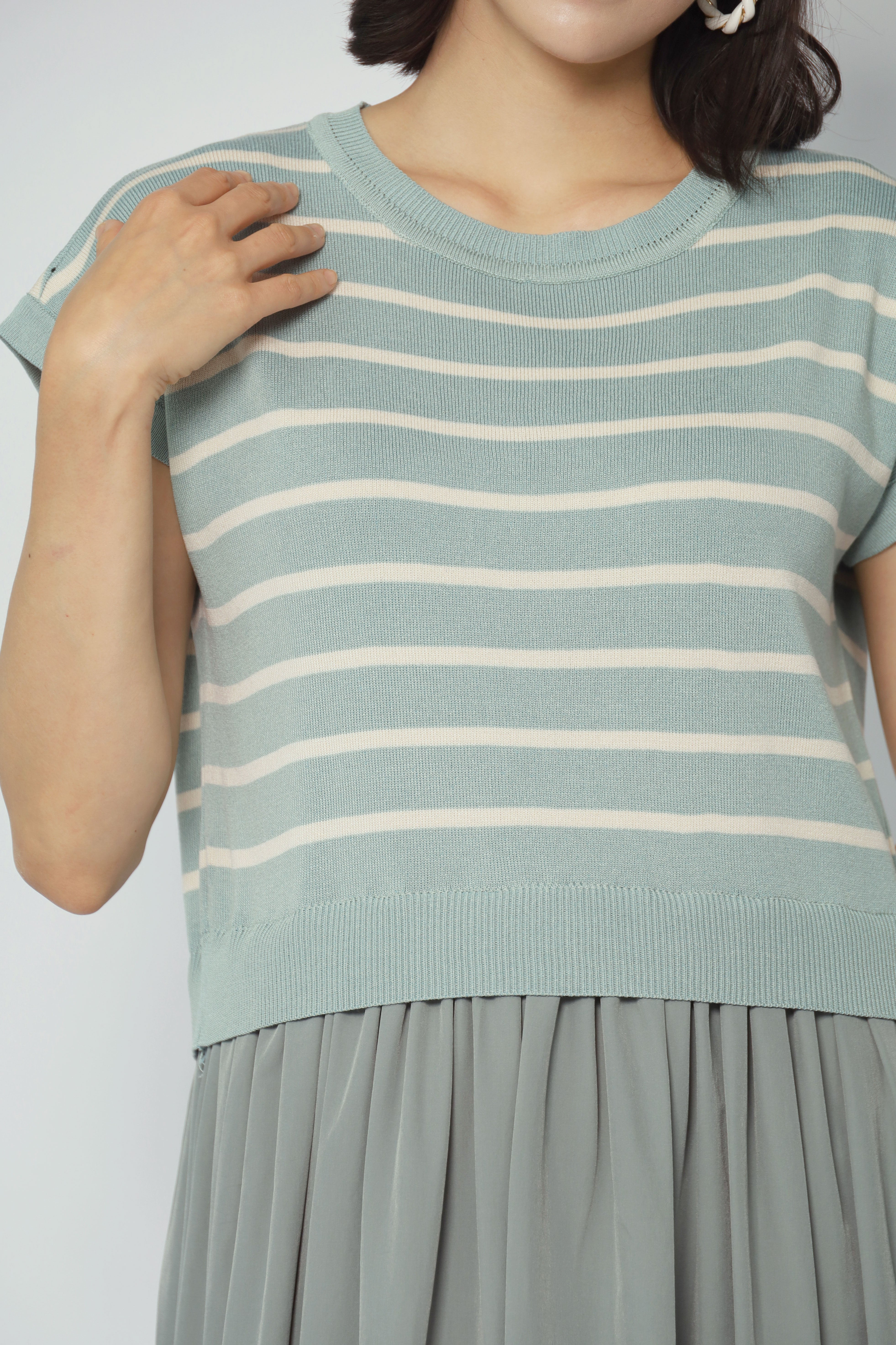 Billy Stripes Knit Dress in Mint