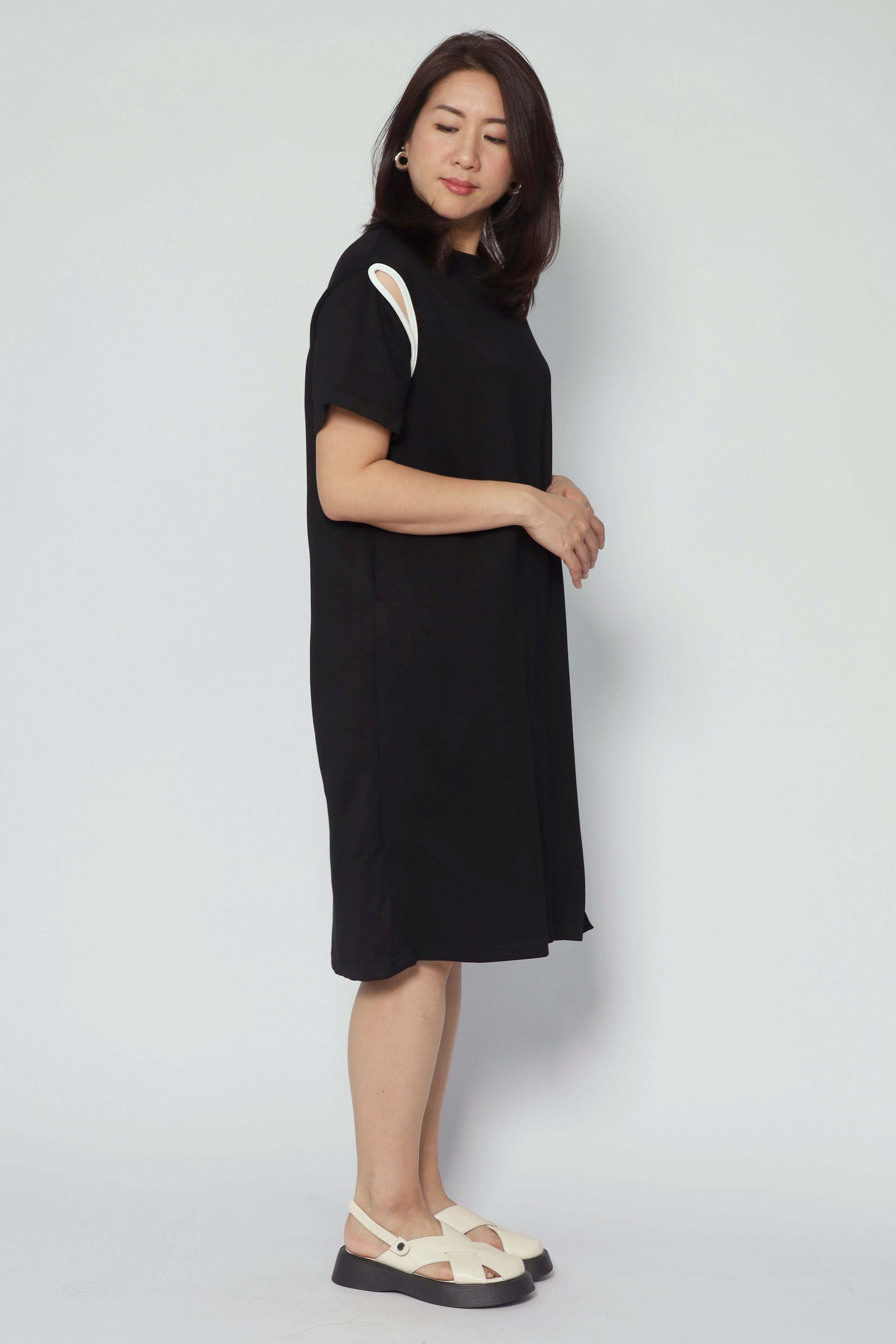 Boden Trimming Dress in Black