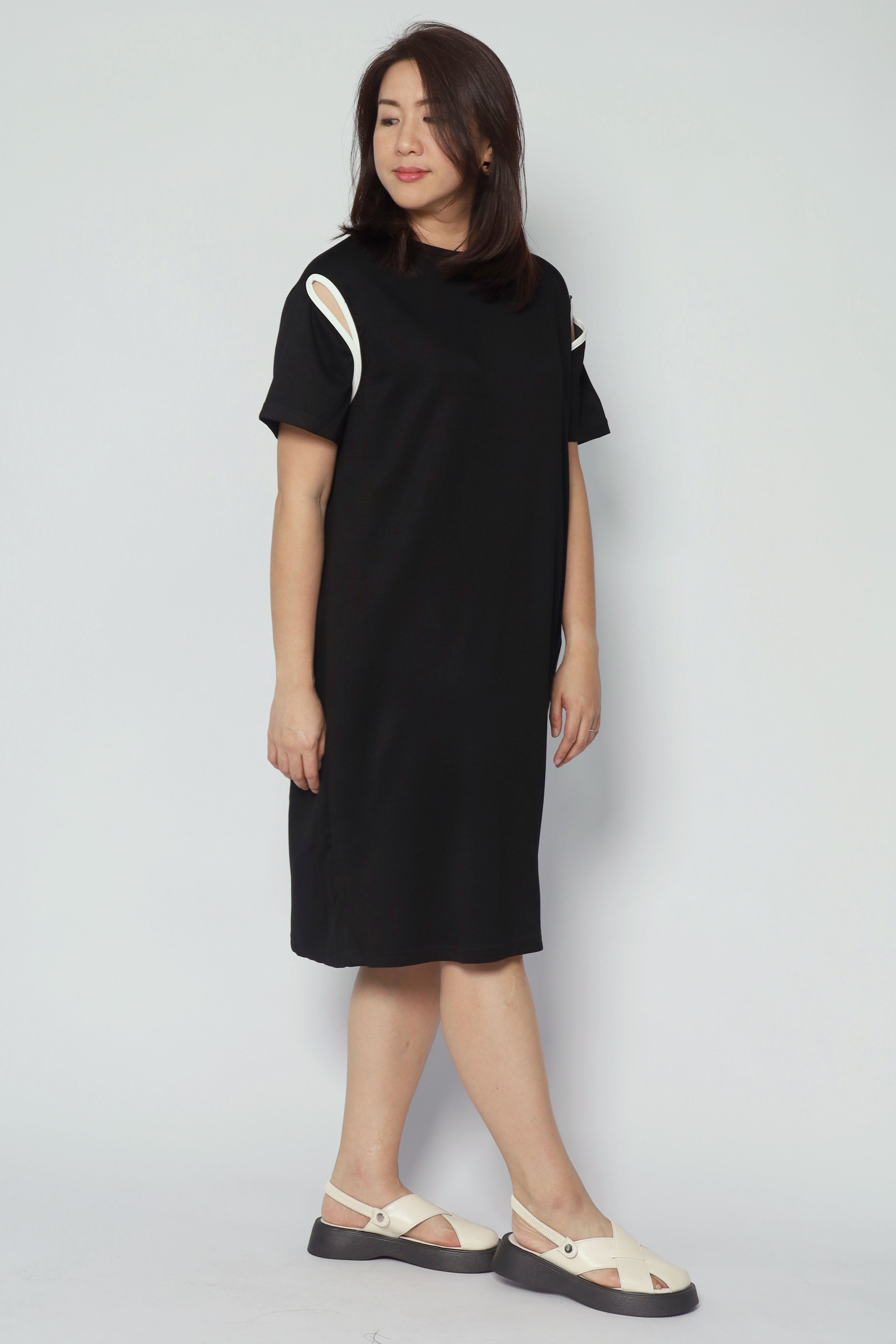 Boden Trimming Dress in Black