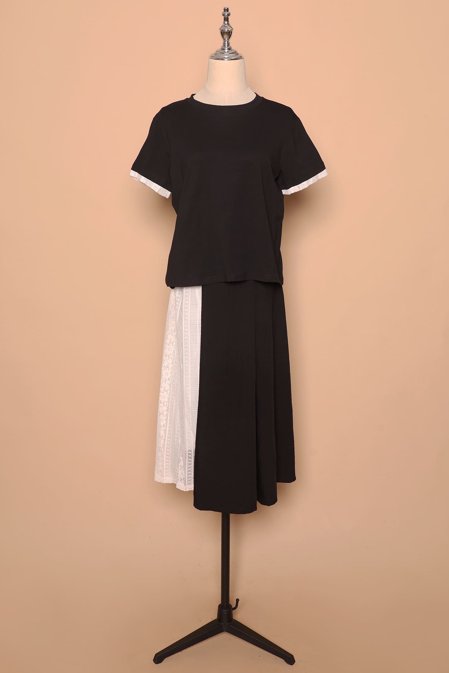 PO - Bryn Lace Trimming 2 in 1 Top and Skirt Set