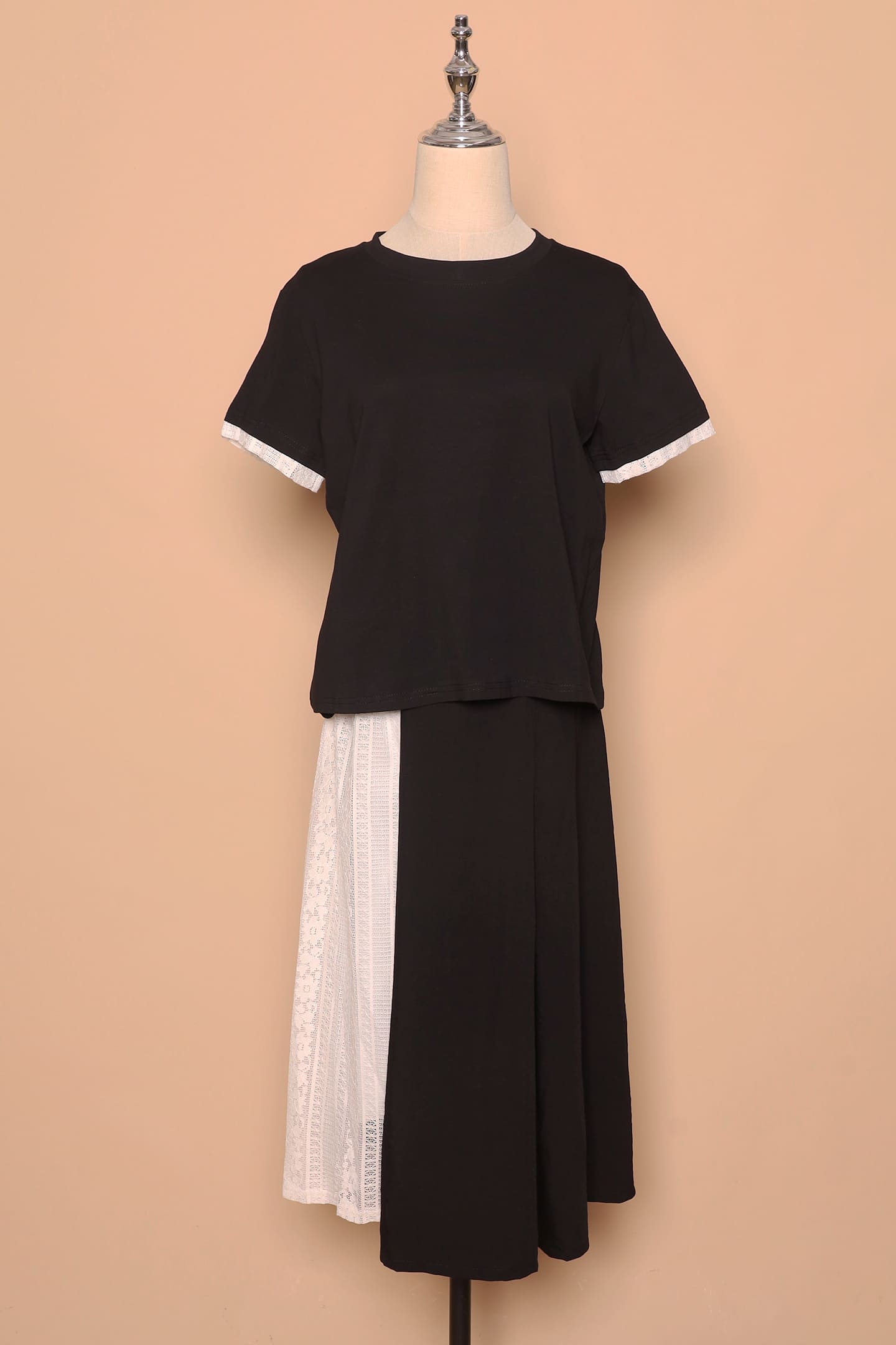 PO - Bryn Lace Trimming 2 in 1 Top and Skirt Set