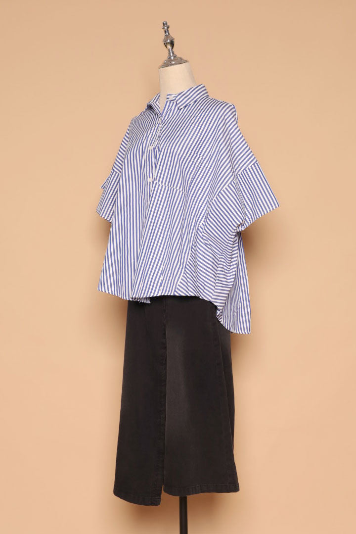 PO - Byra Top in Blue Stripes