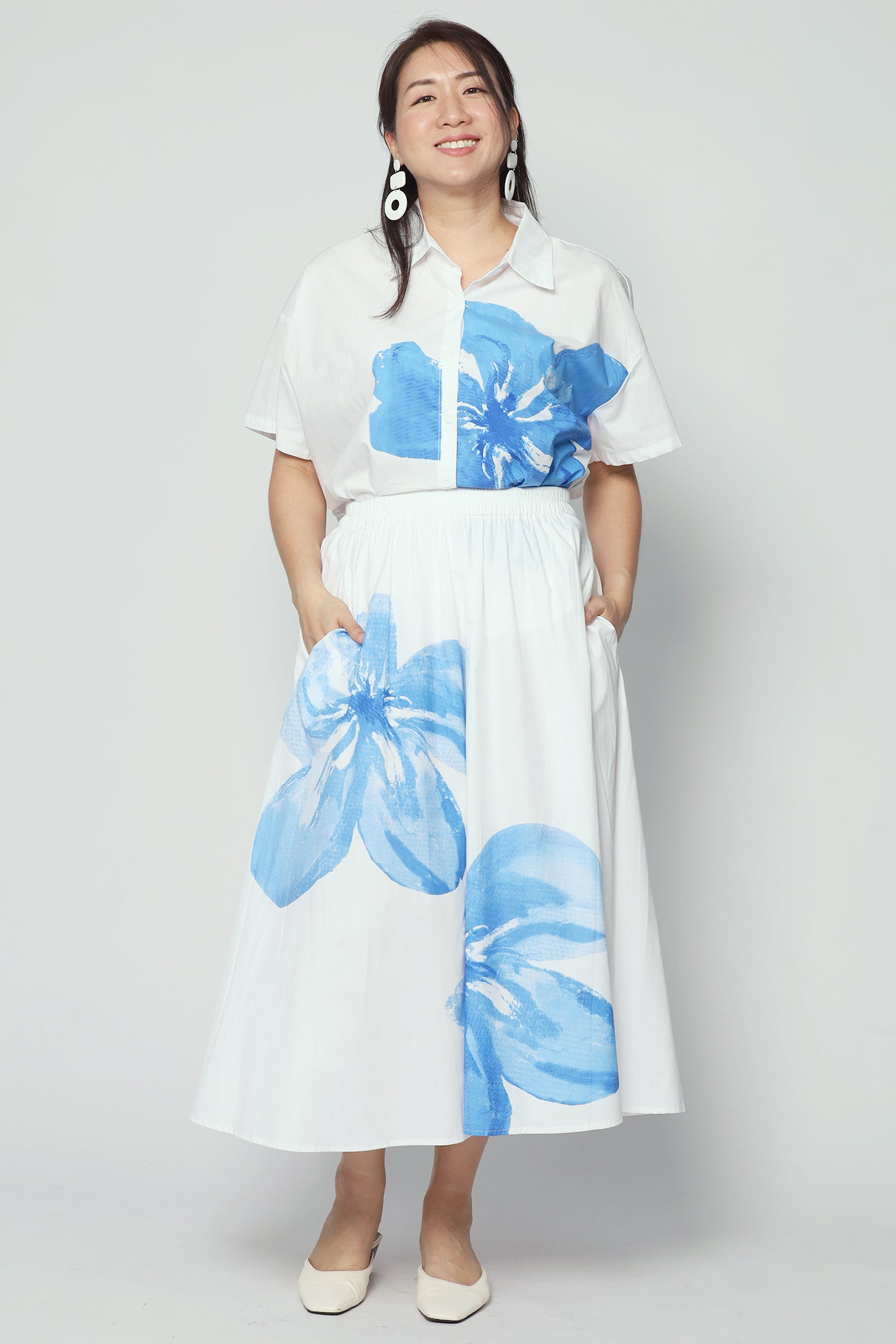 Backorders Cheong 2 in 1 Top and Skirt Set in White