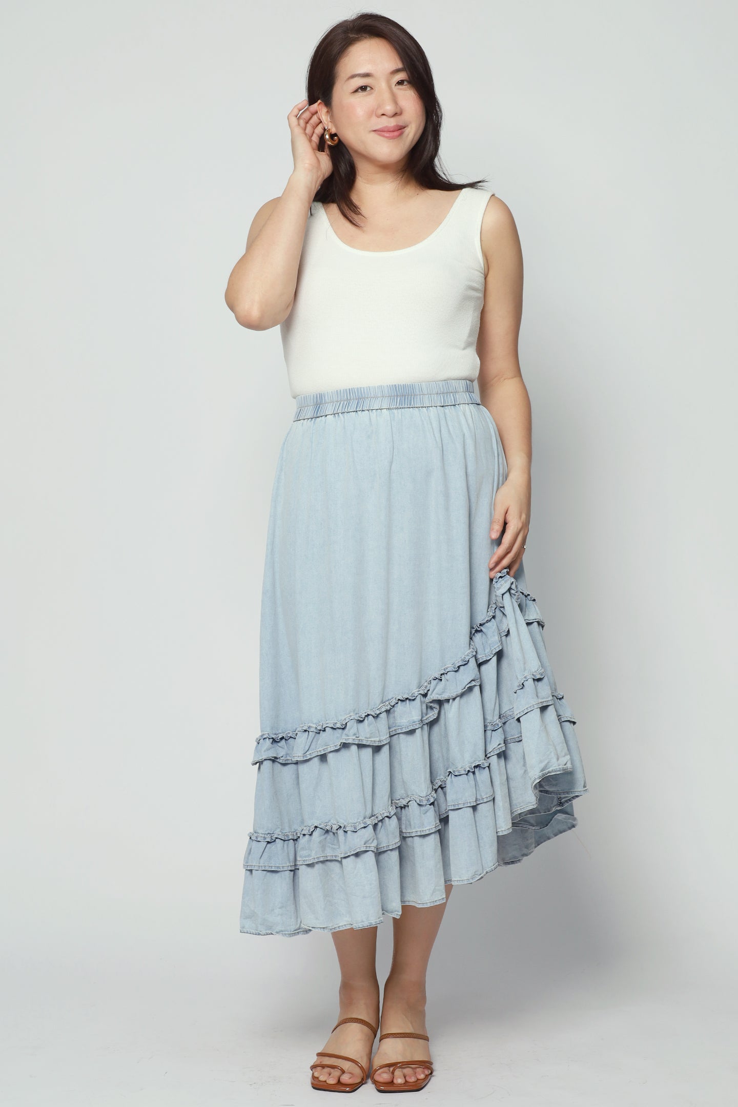 Colbie Denim Frill Skirt