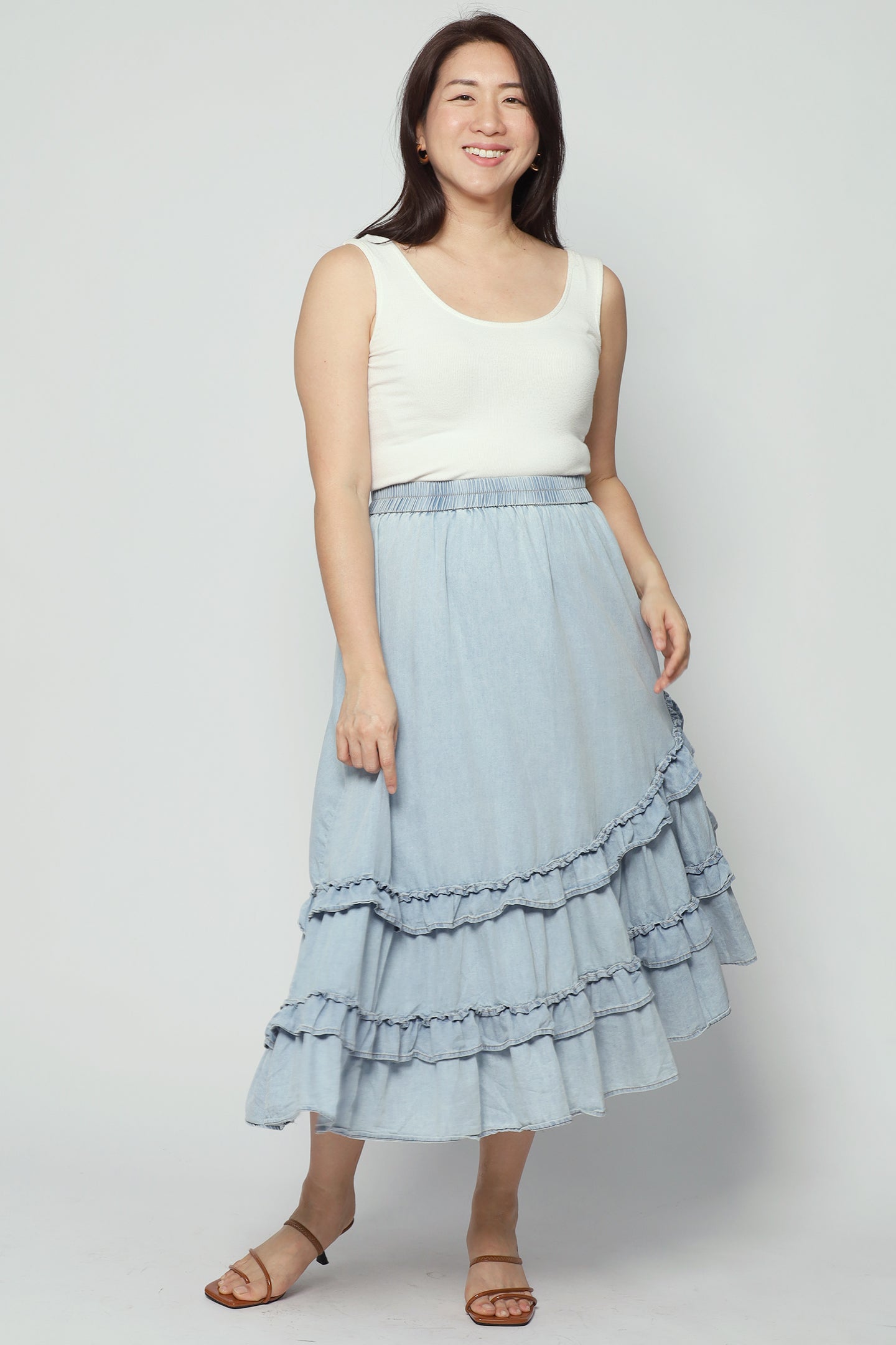 Colbie Denim Frill Skirt