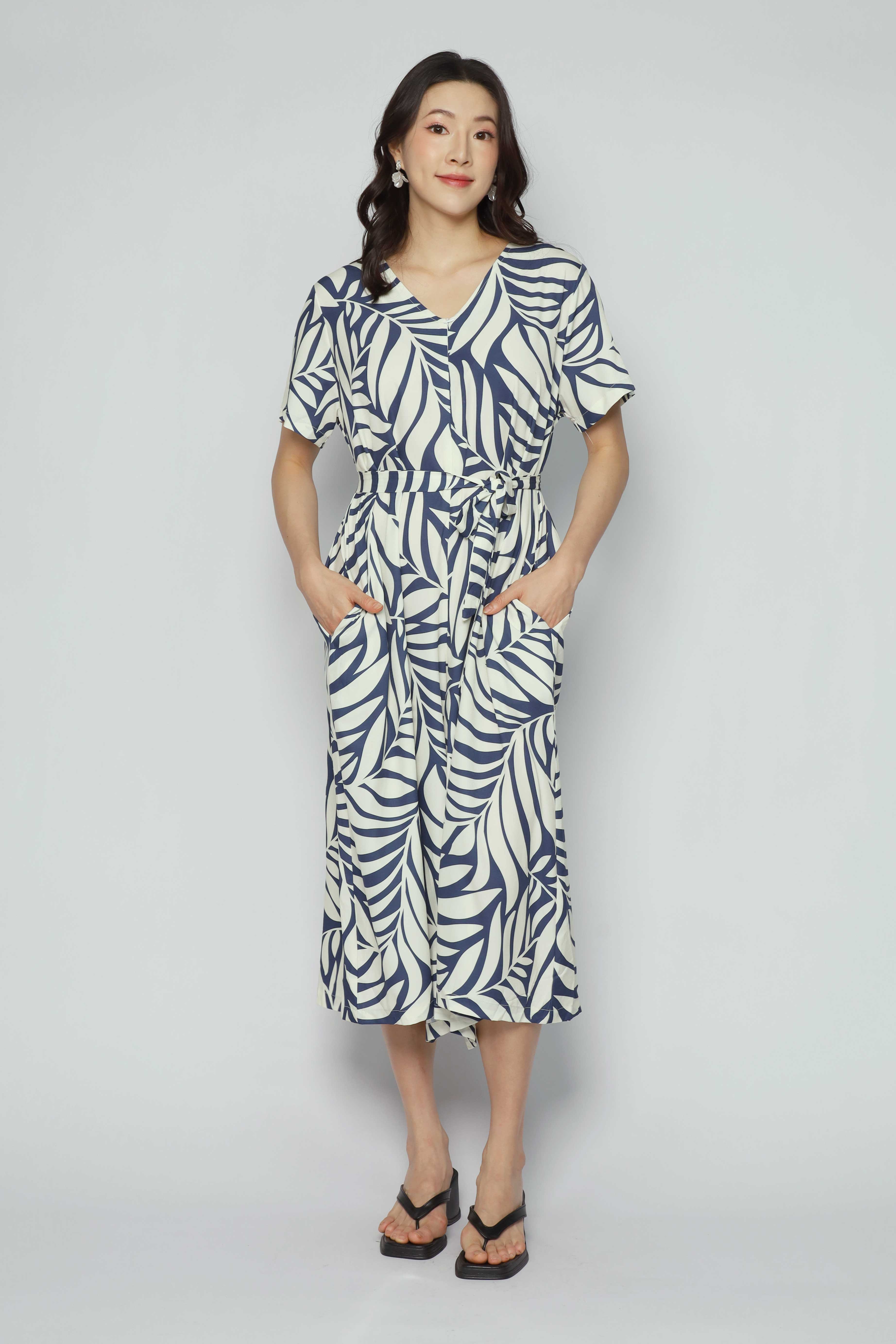 Carly Jumpsuit in Botanique Fern