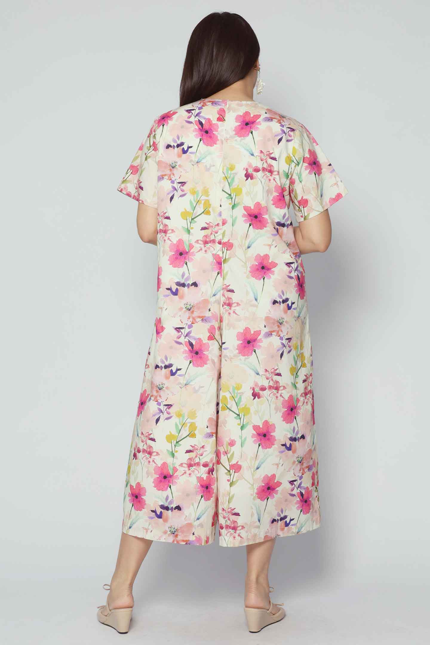 Celine Jumpsuit in Silk Blossom