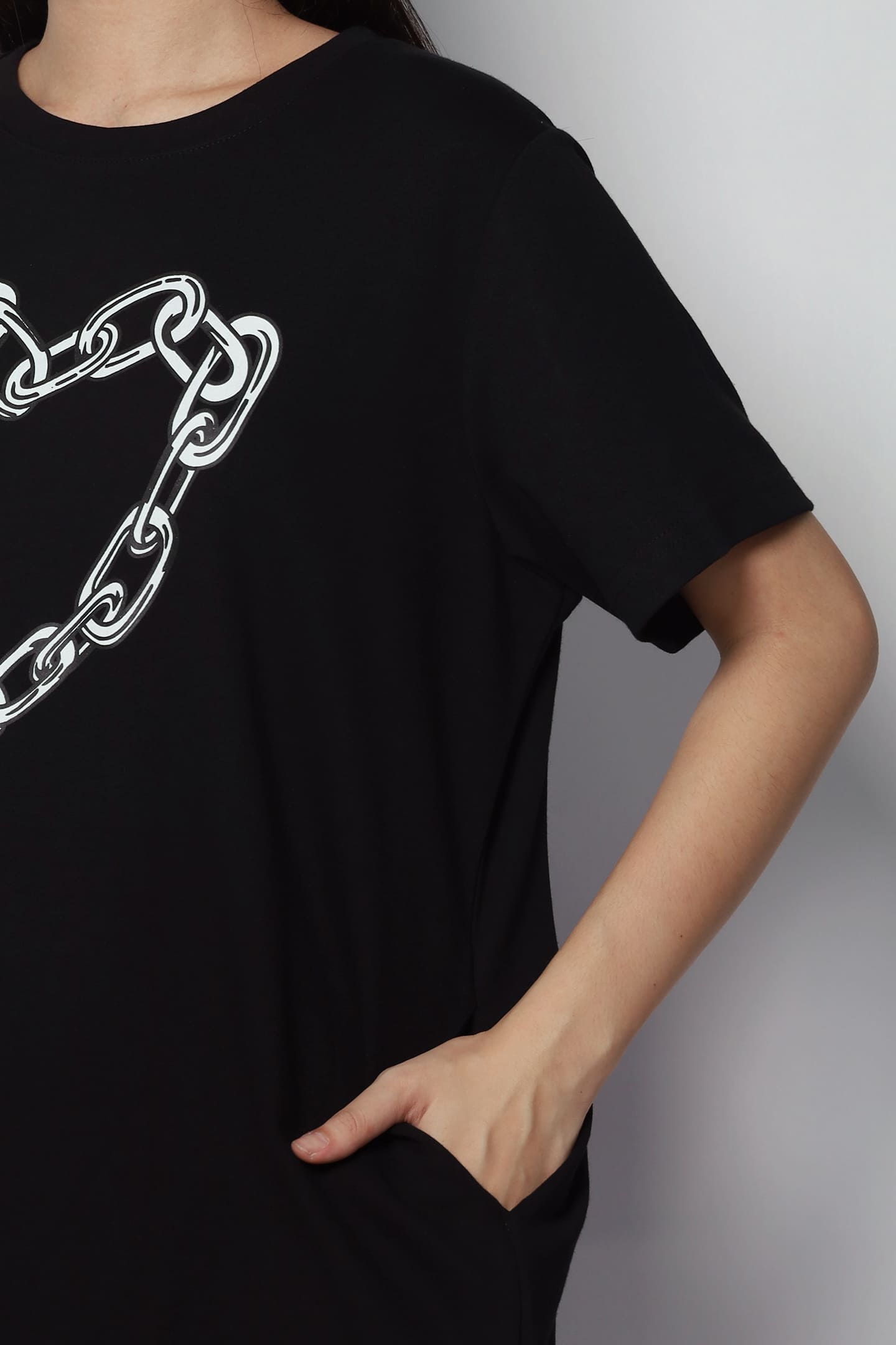 Chain Heart Dress in Black