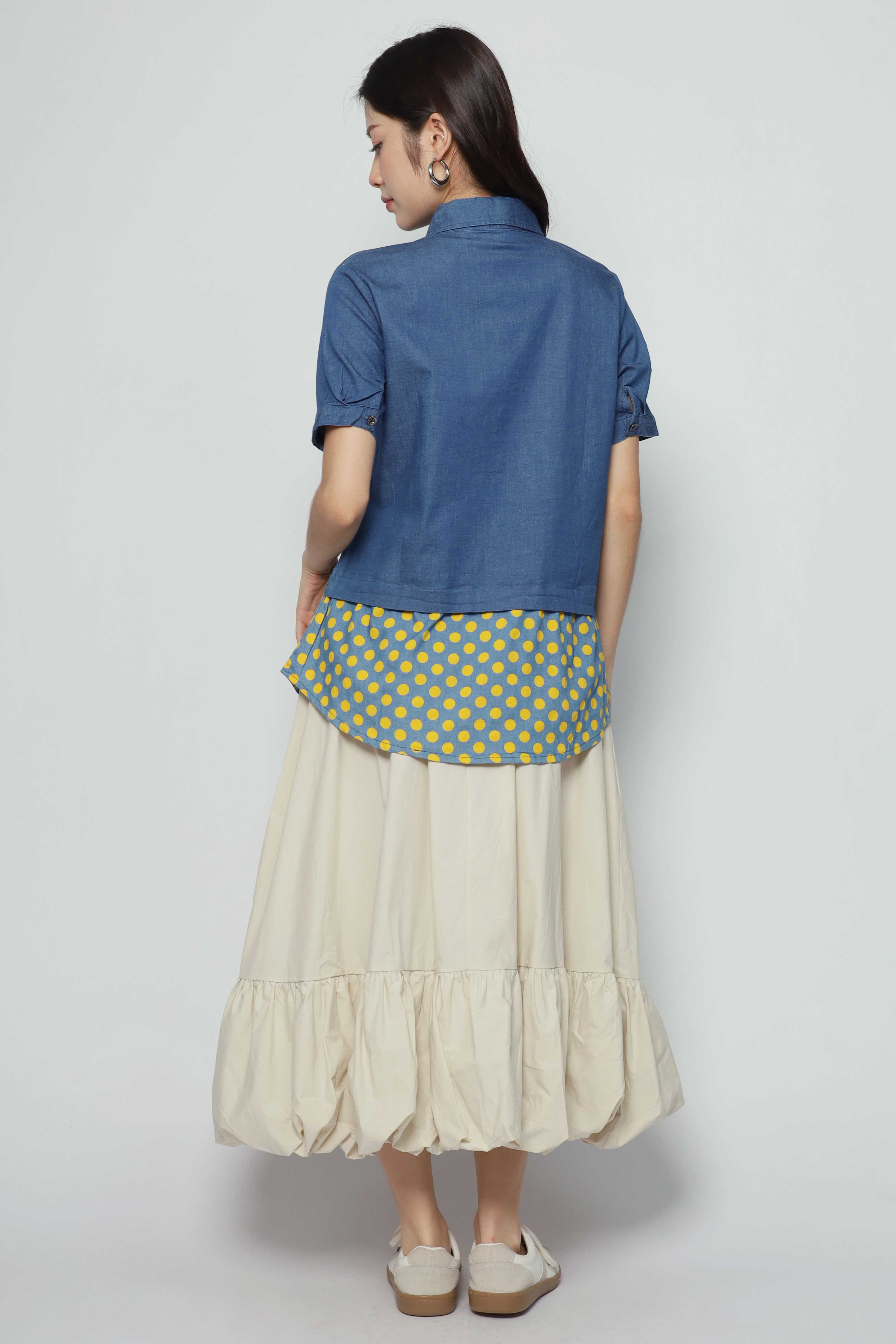 Clova Polkadot Denim Shirt