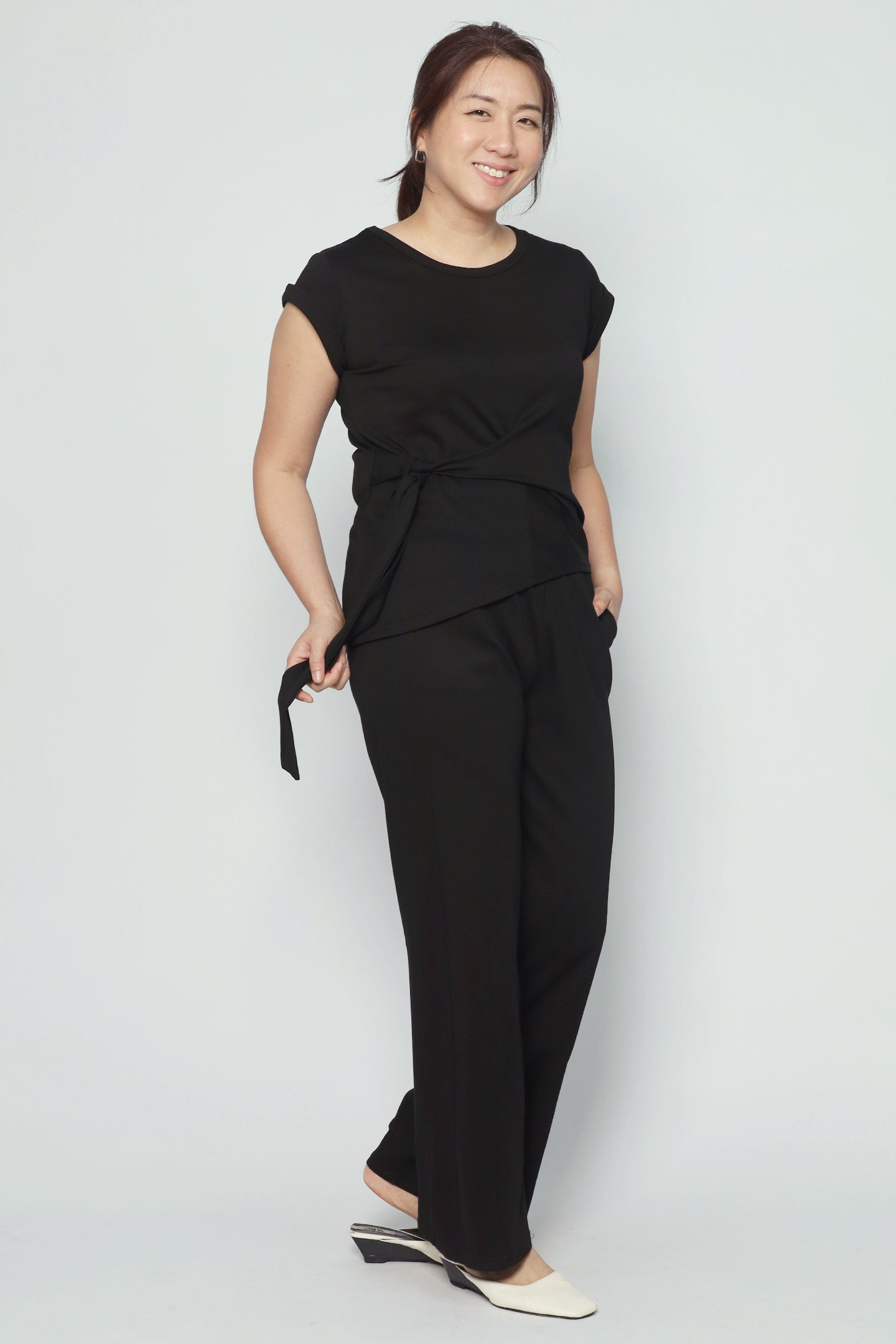 Darla 2 in 1 Top and Pants Set in Black