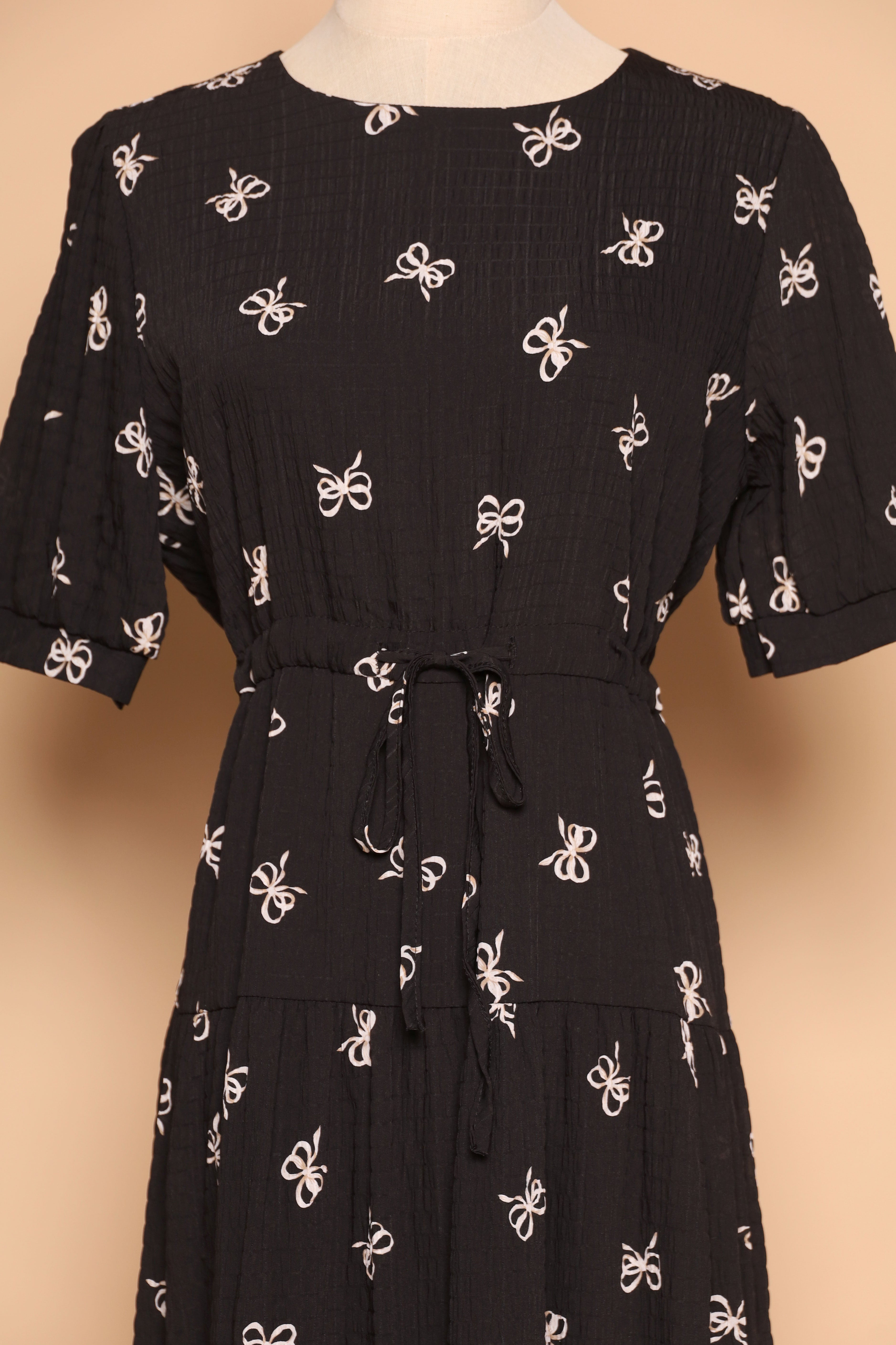 PO - Delia Ribbon Dress in Black