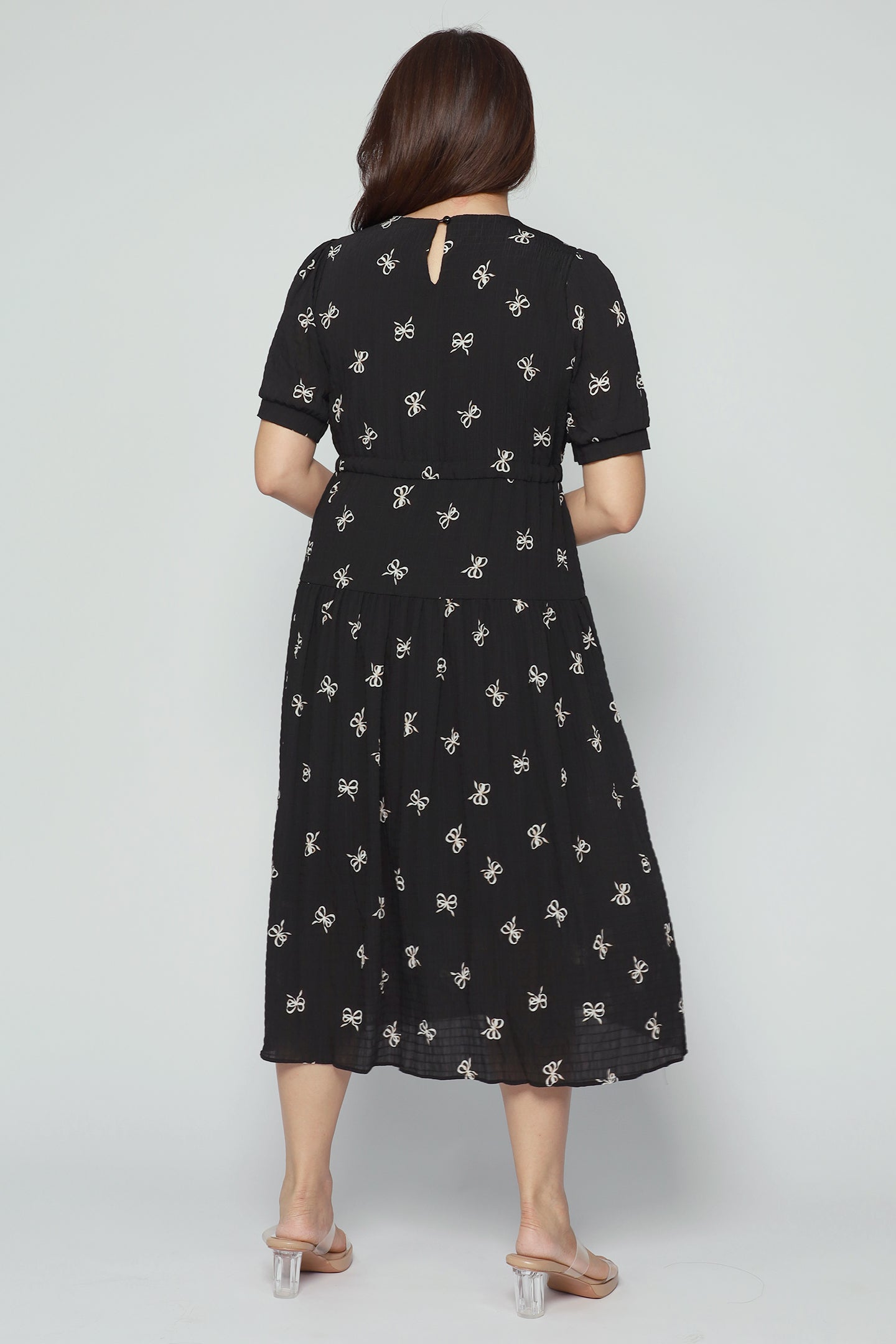 Delia Ribbon Dress in Black