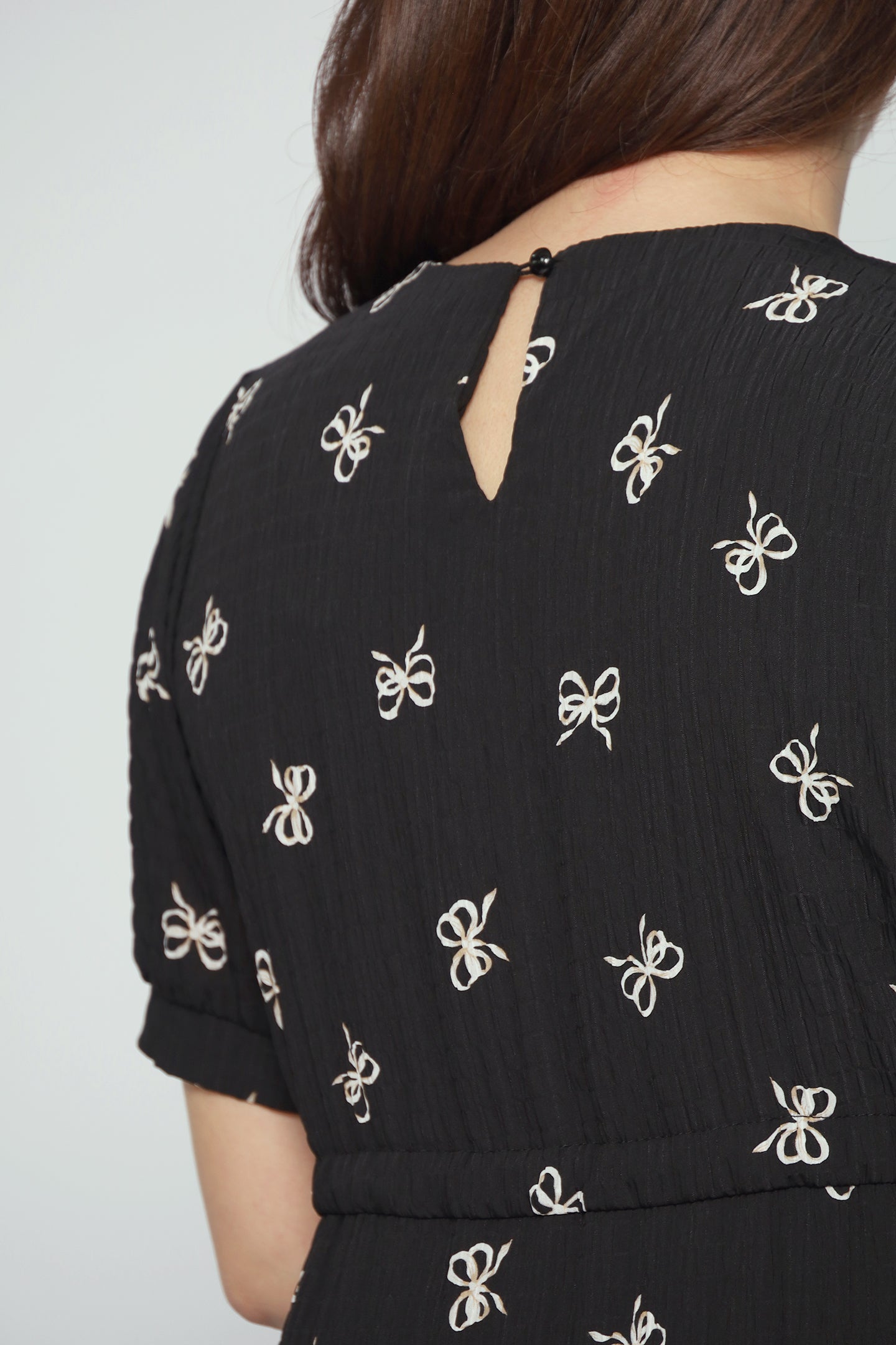 Delia Ribbon Dress in Black