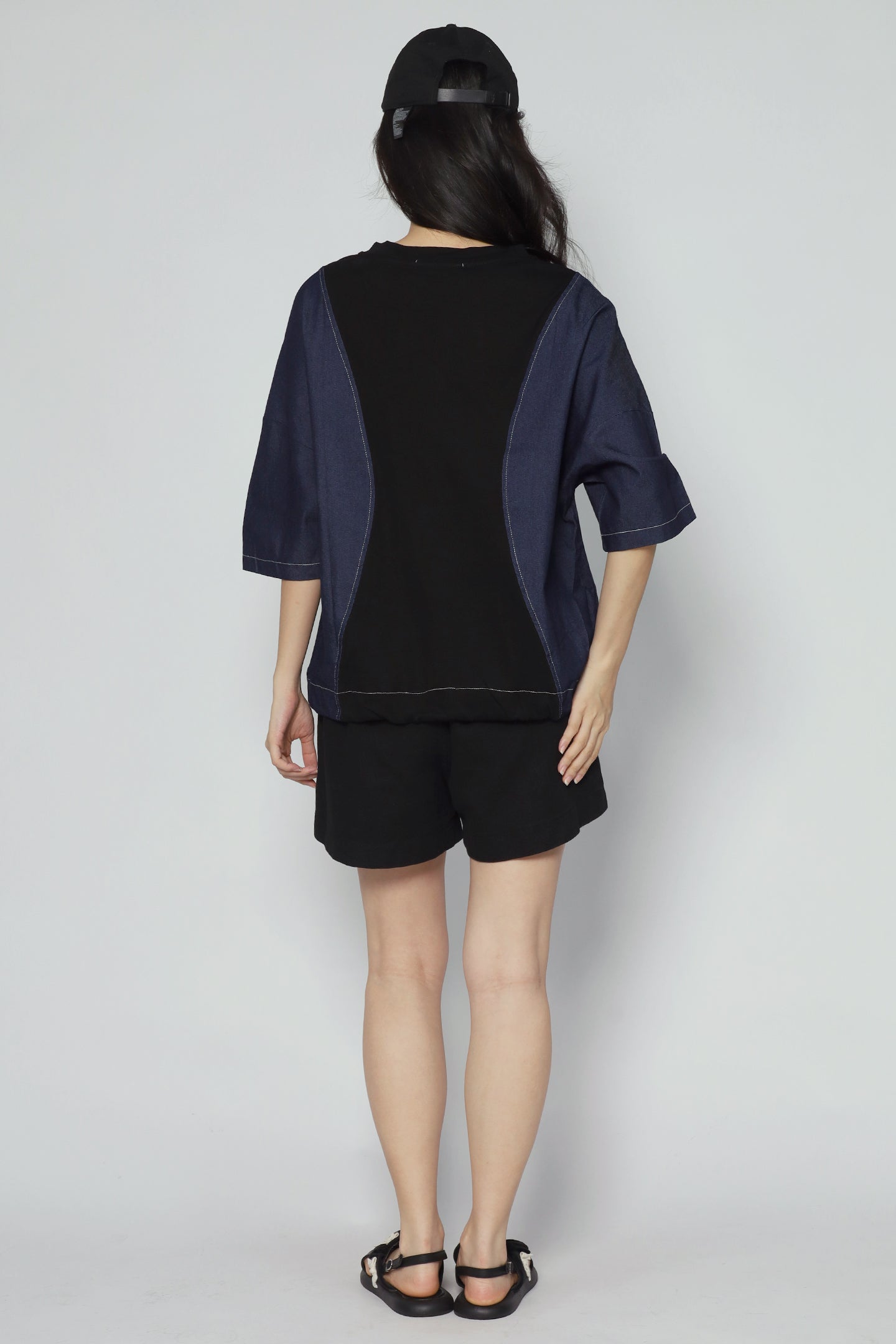 Backorders Delilah Top in Denim Black