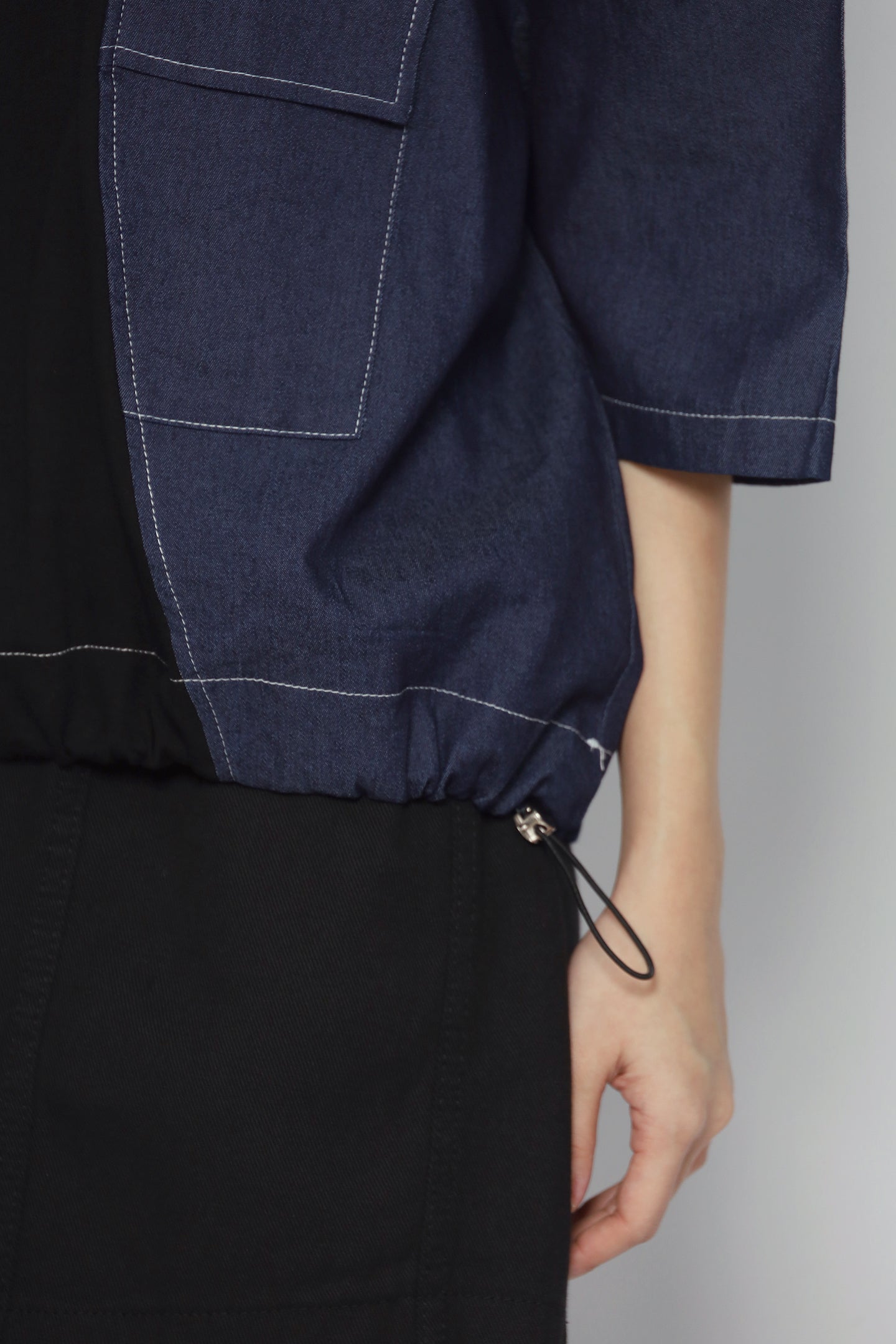 Backorders Delilah Top in Denim Black