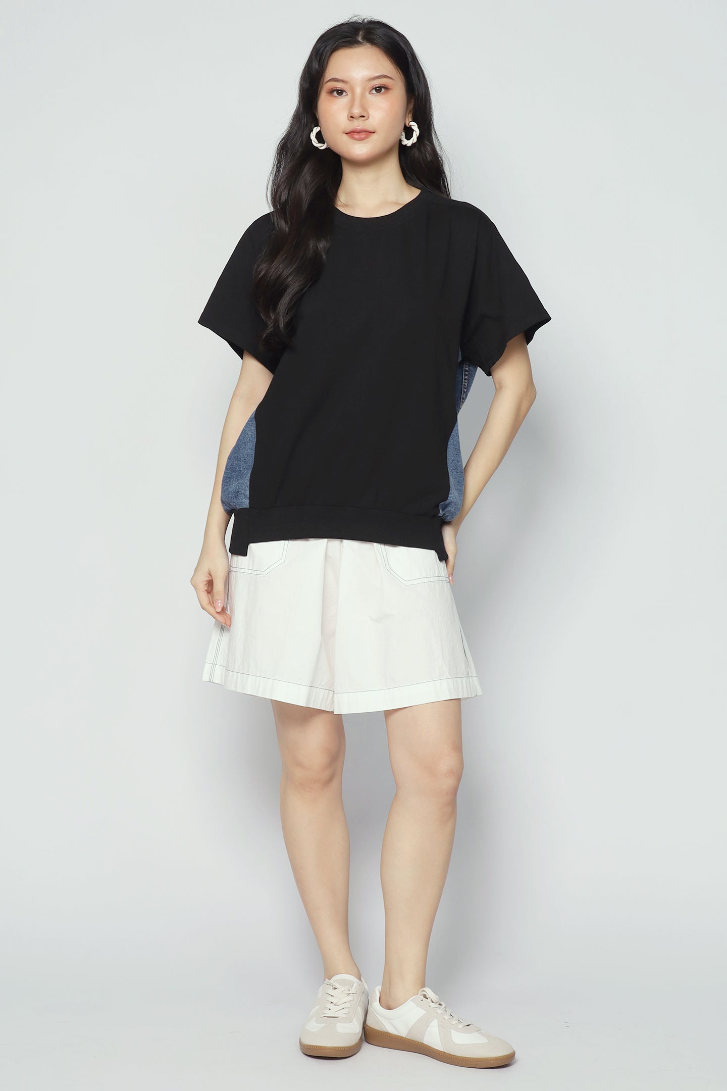 Delina Top in Black Denim