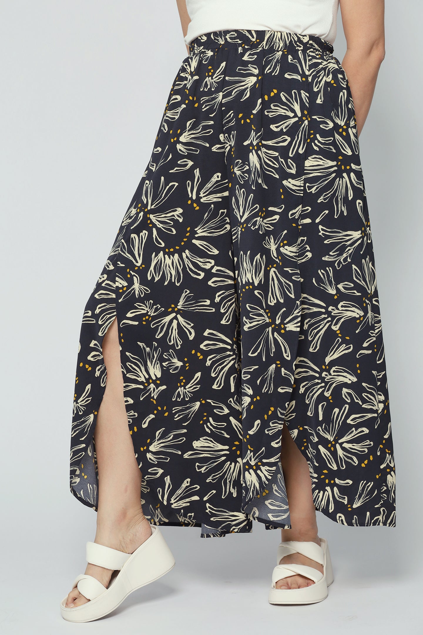 Destiny Flare Pants in Yellow Botanica