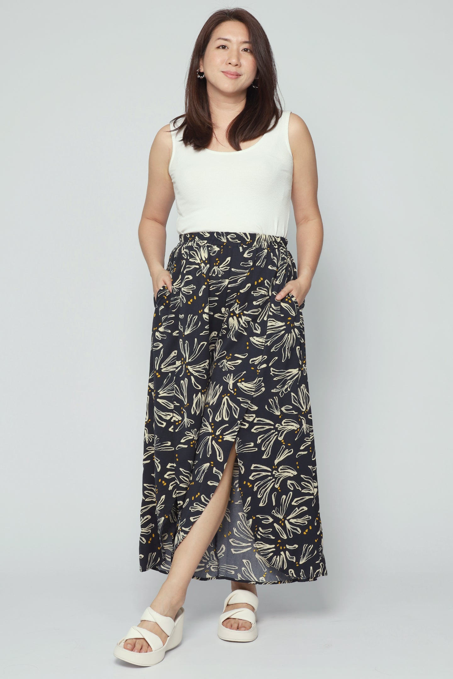 Destiny Flare Pants in Yellow Botanica