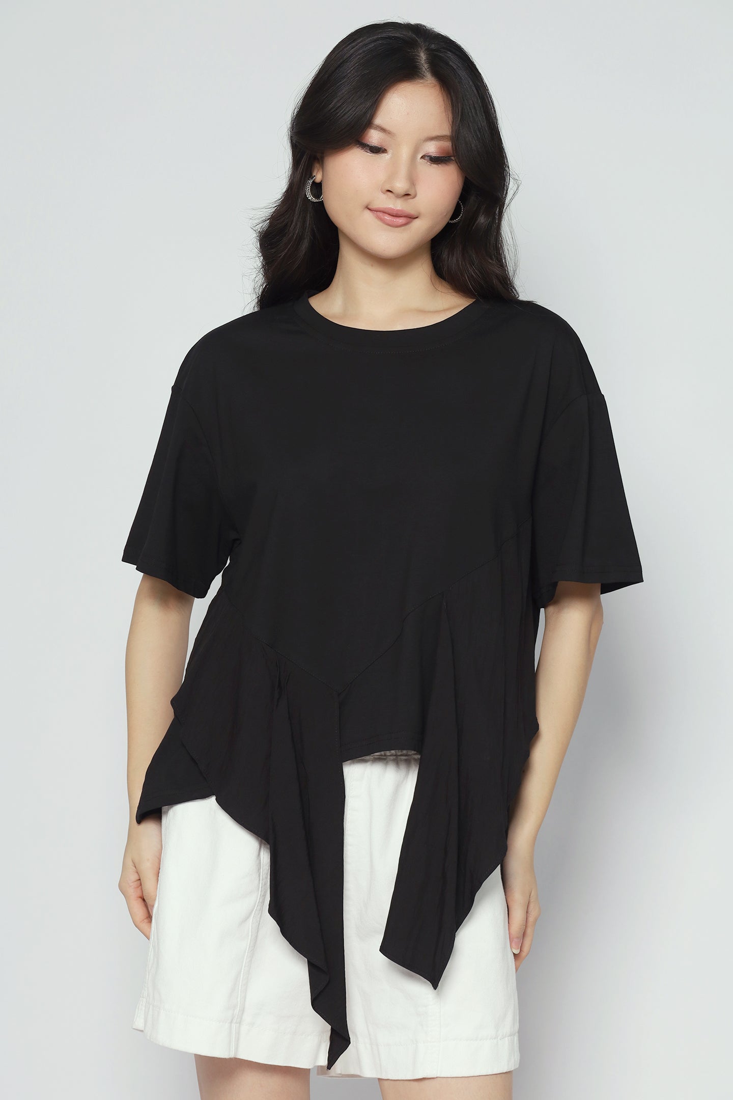 Dominic Fishtail Top in Black
