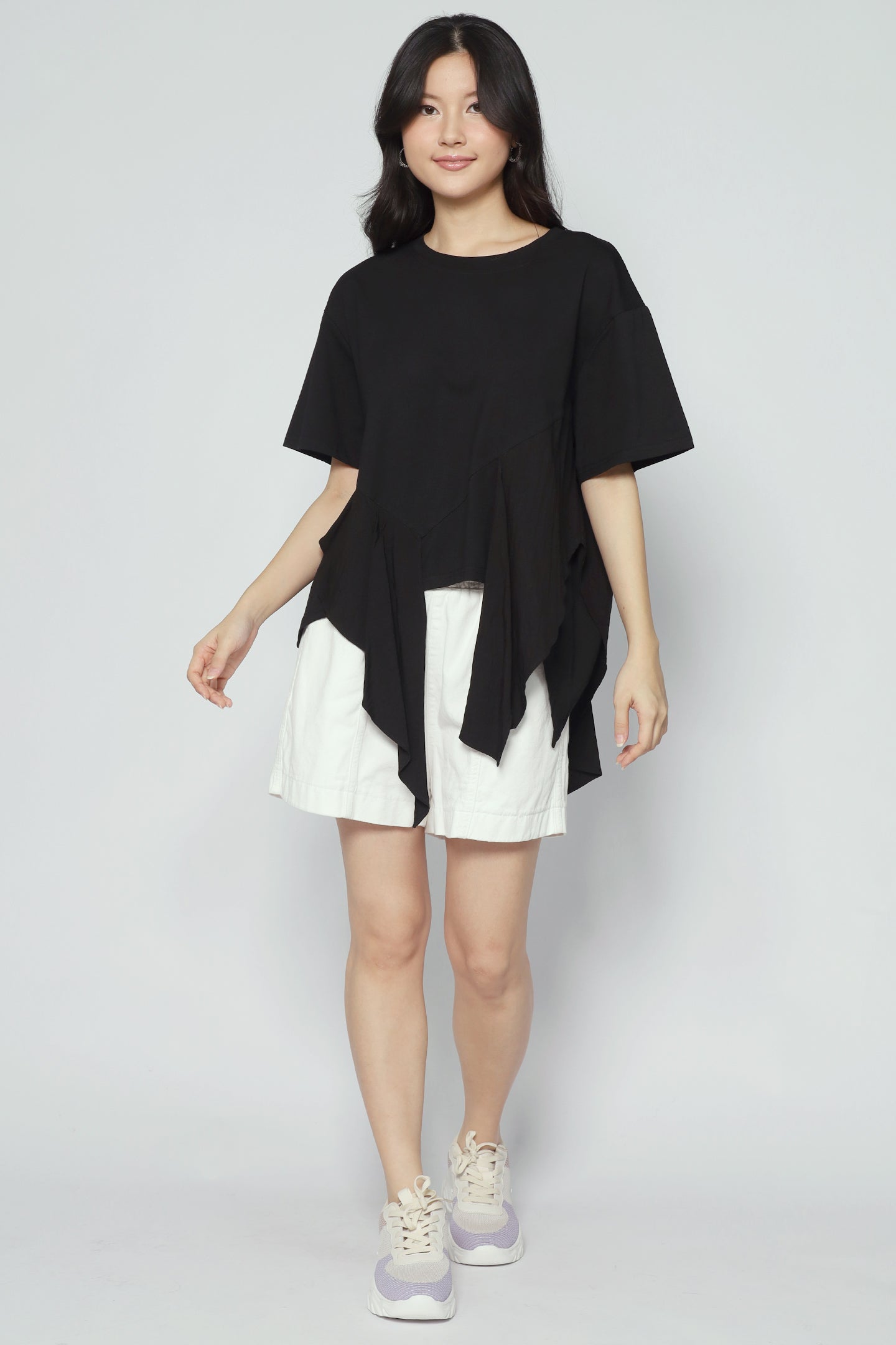 Dominic Fishtail Top in Black