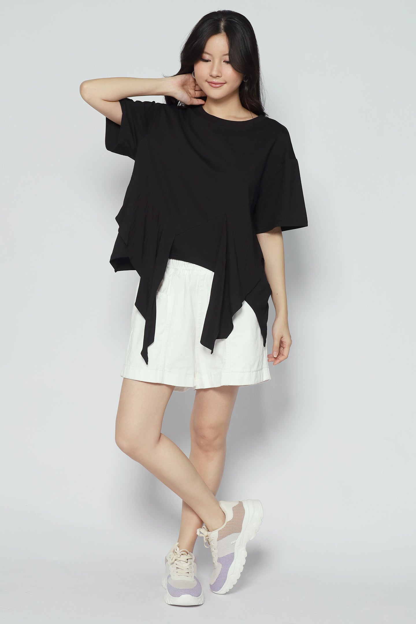 Dominic Fishtail Top in Black