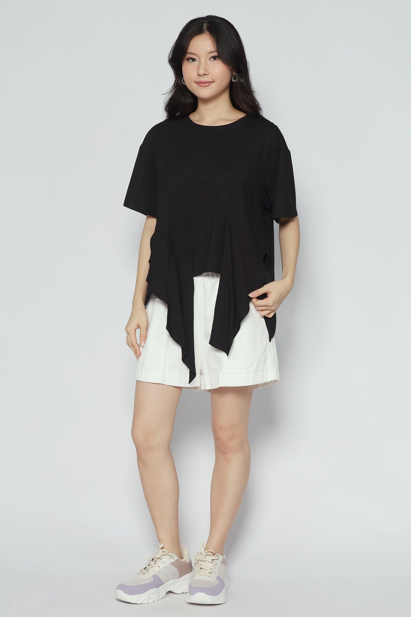 Dominic Fishtail Top in Black