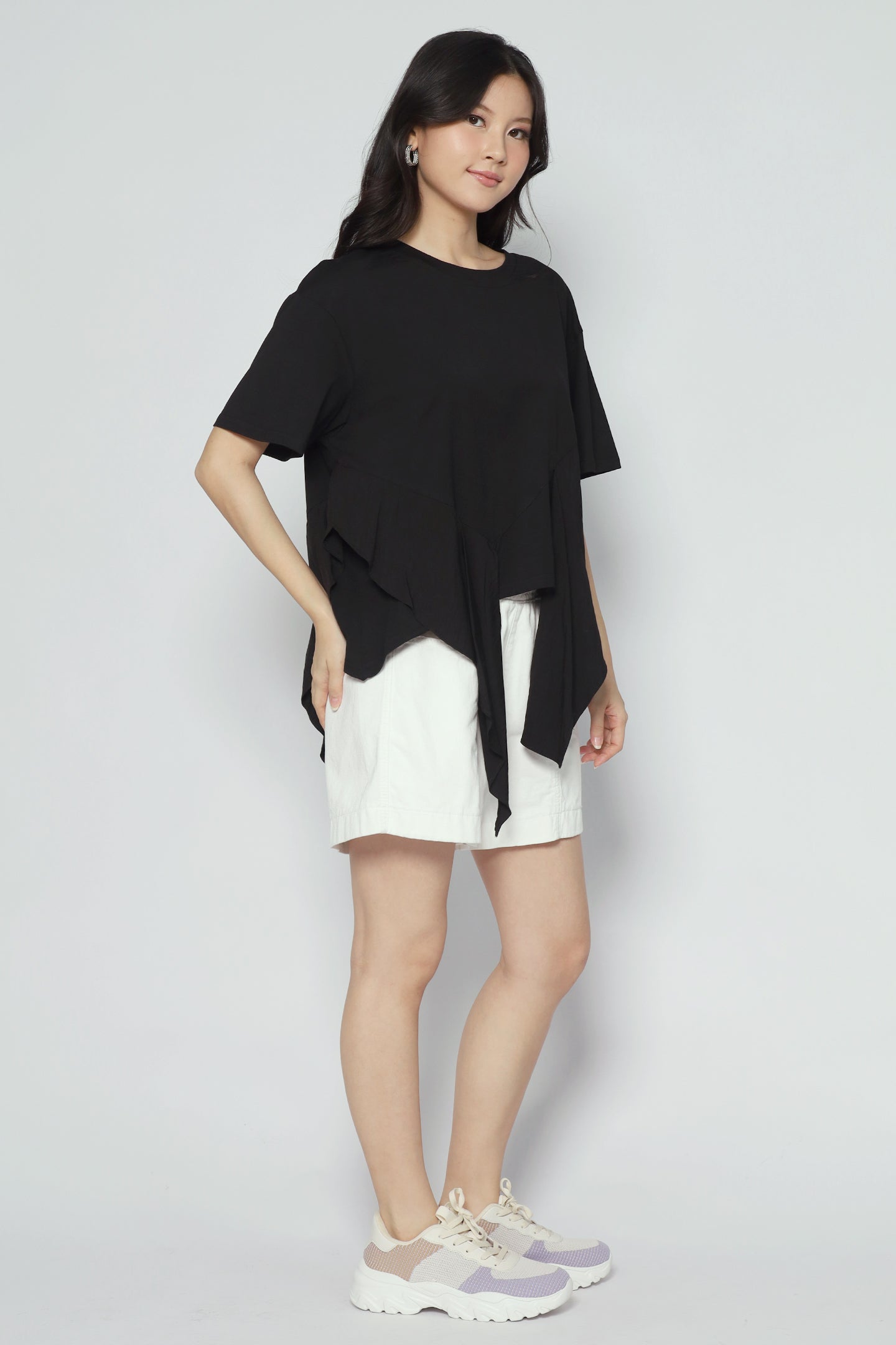 Dominic Fishtail Top in Black