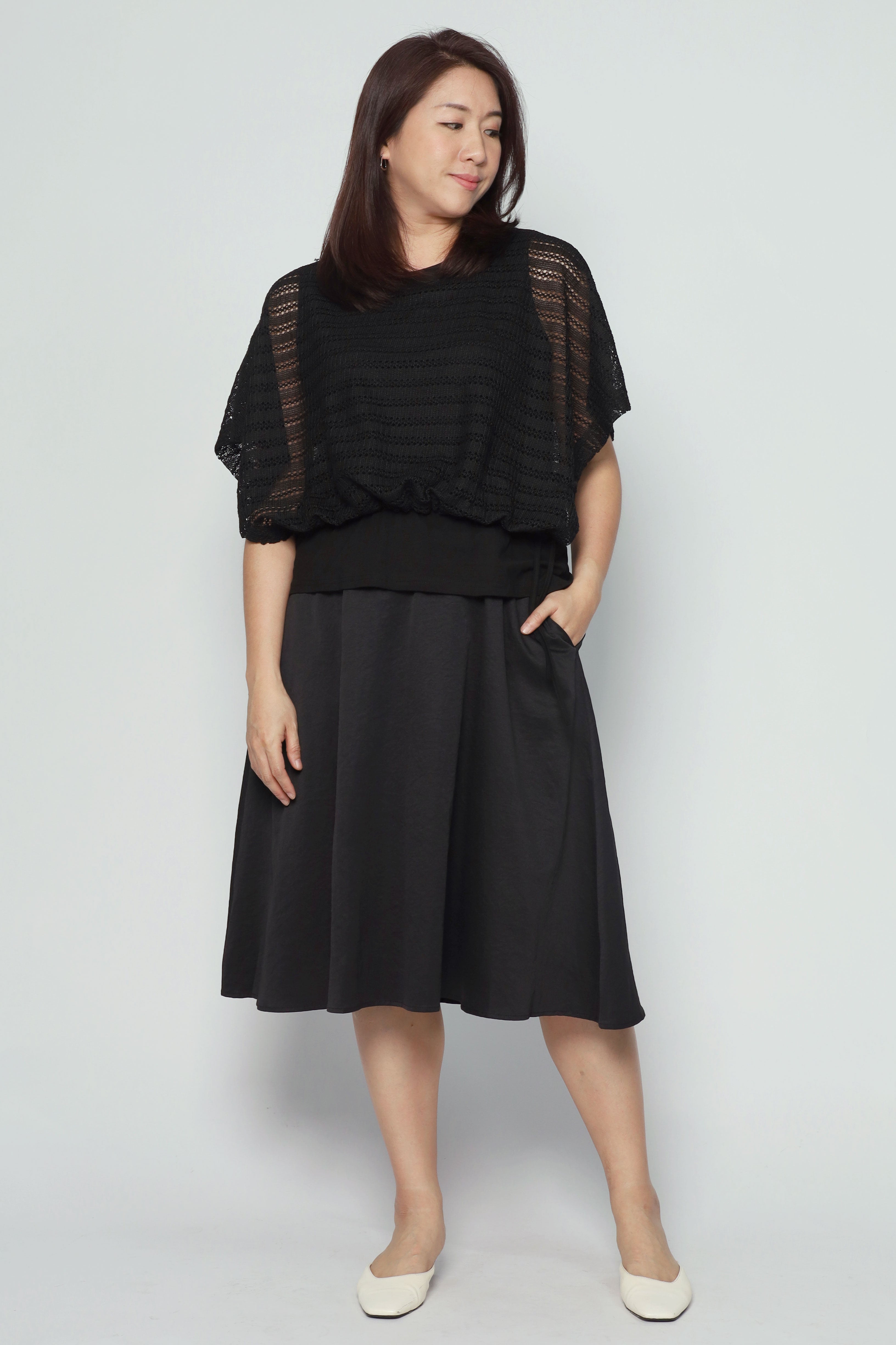 Donna Netted Dress in Black