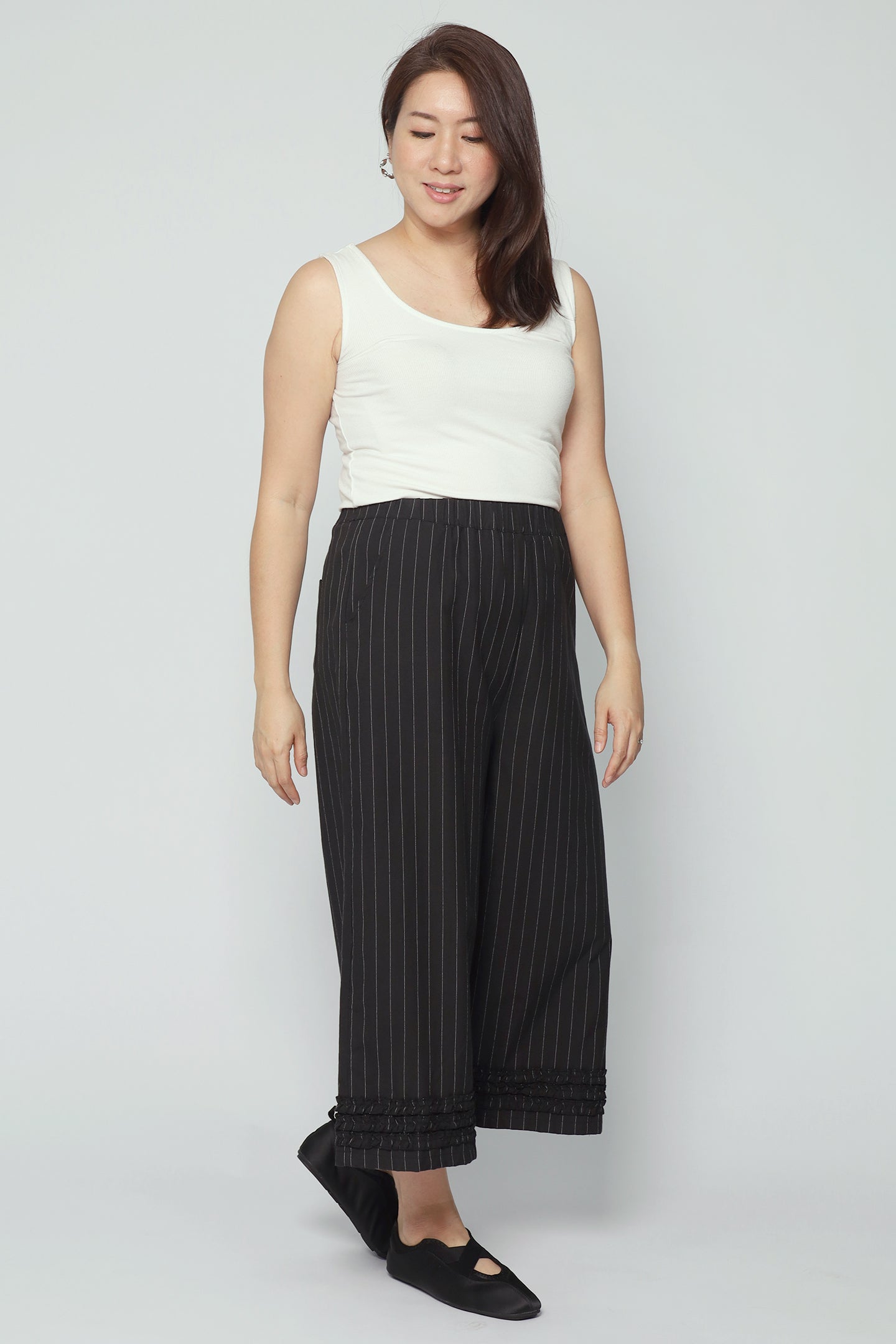 Drae Stripes Frill Pants