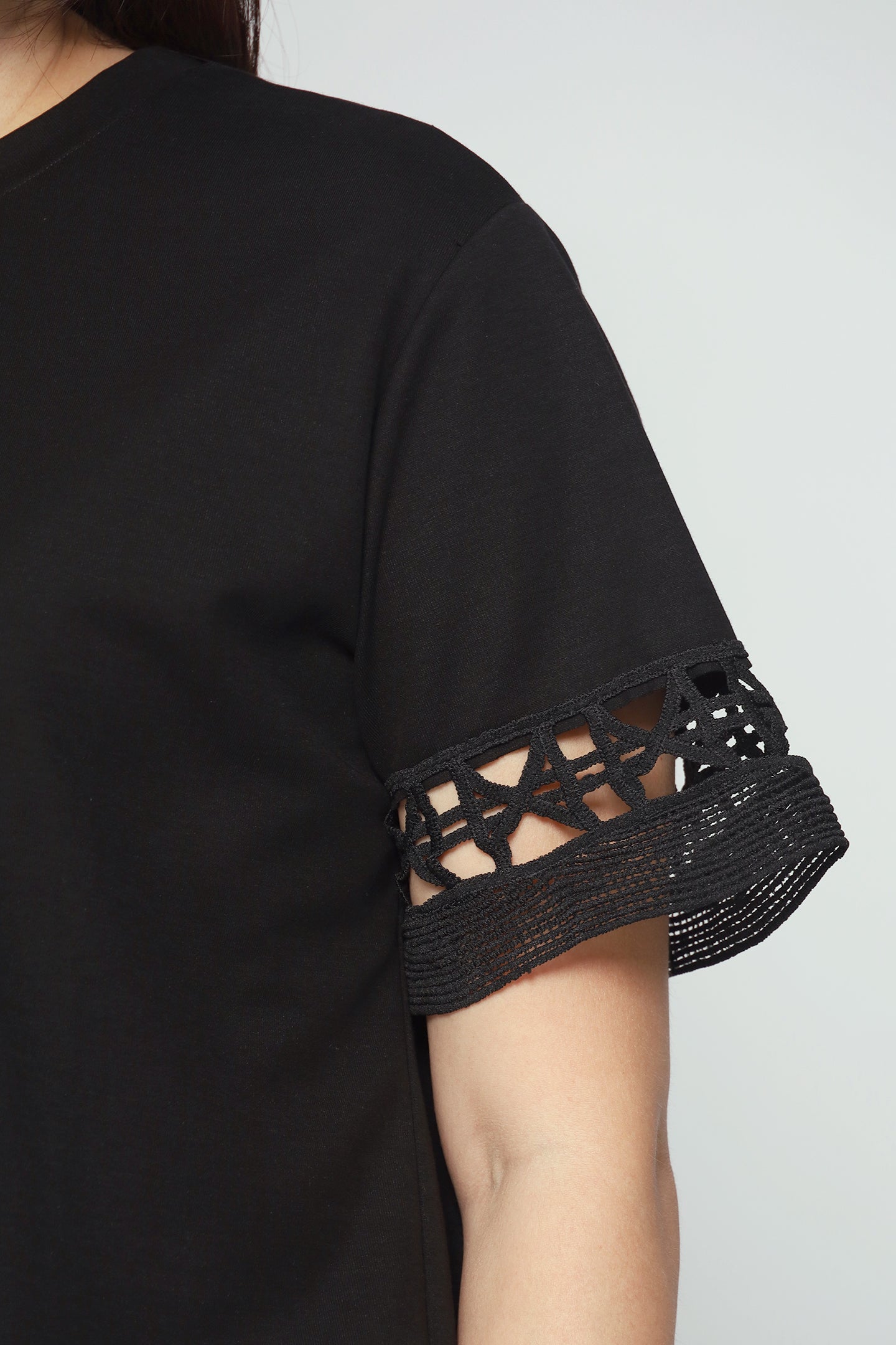Backorders Drew Crochet Top in Black