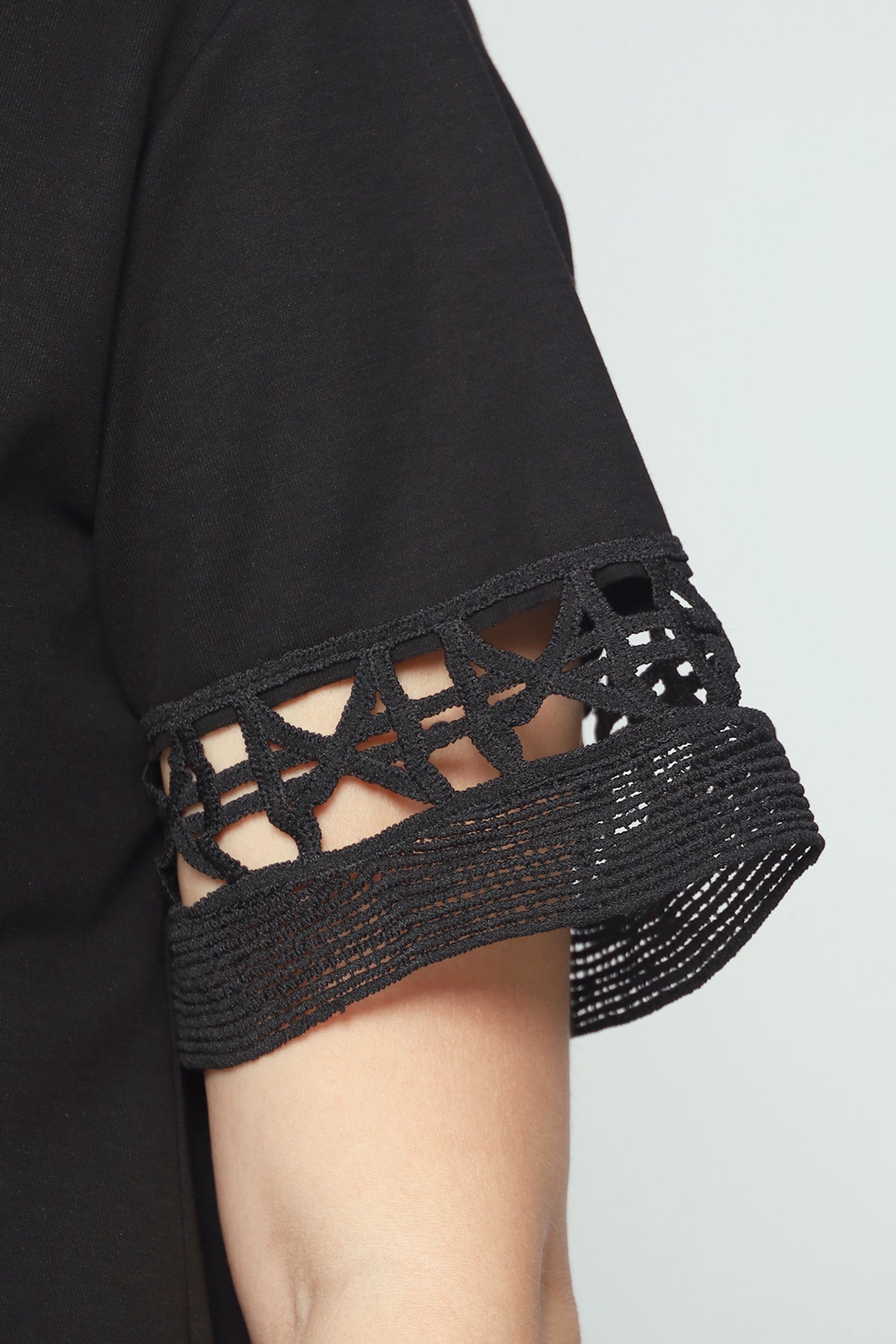 Backorders Drew Crochet Top in Black