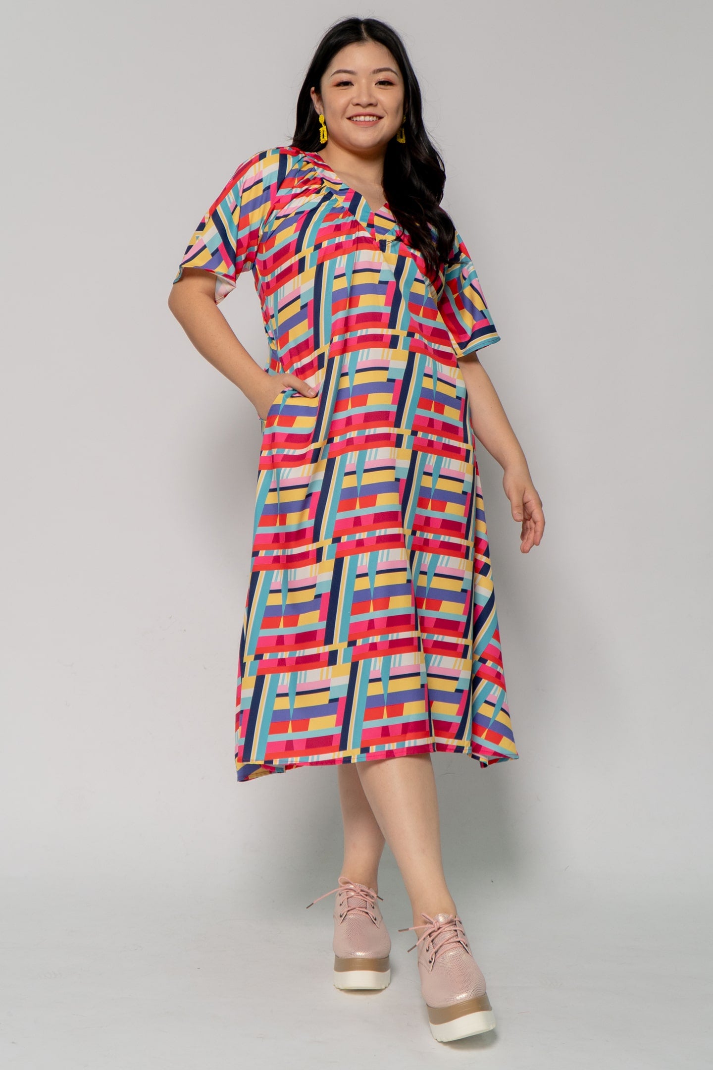 rainbow plus size maxi dresses