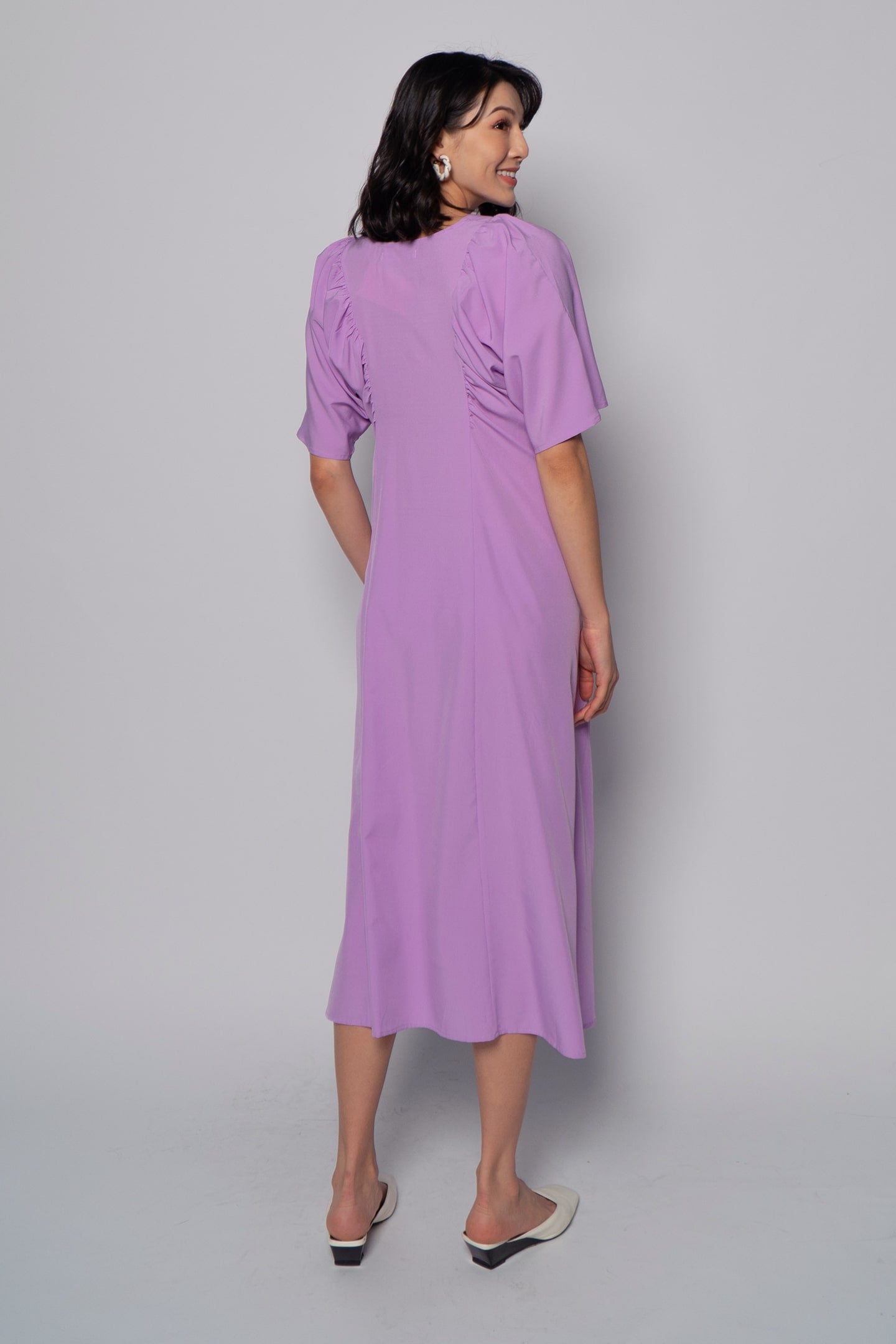 Whitney V Dress in Plain Lavender