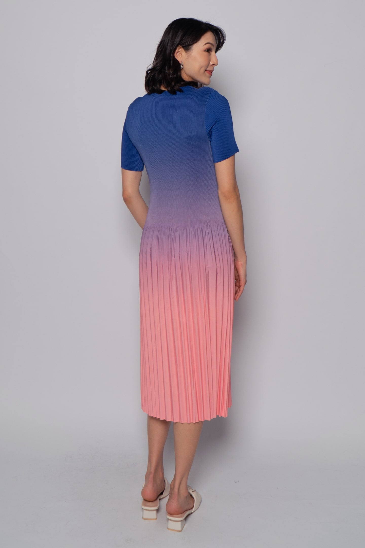 Voon Pleated Dress in Sugar Gradient