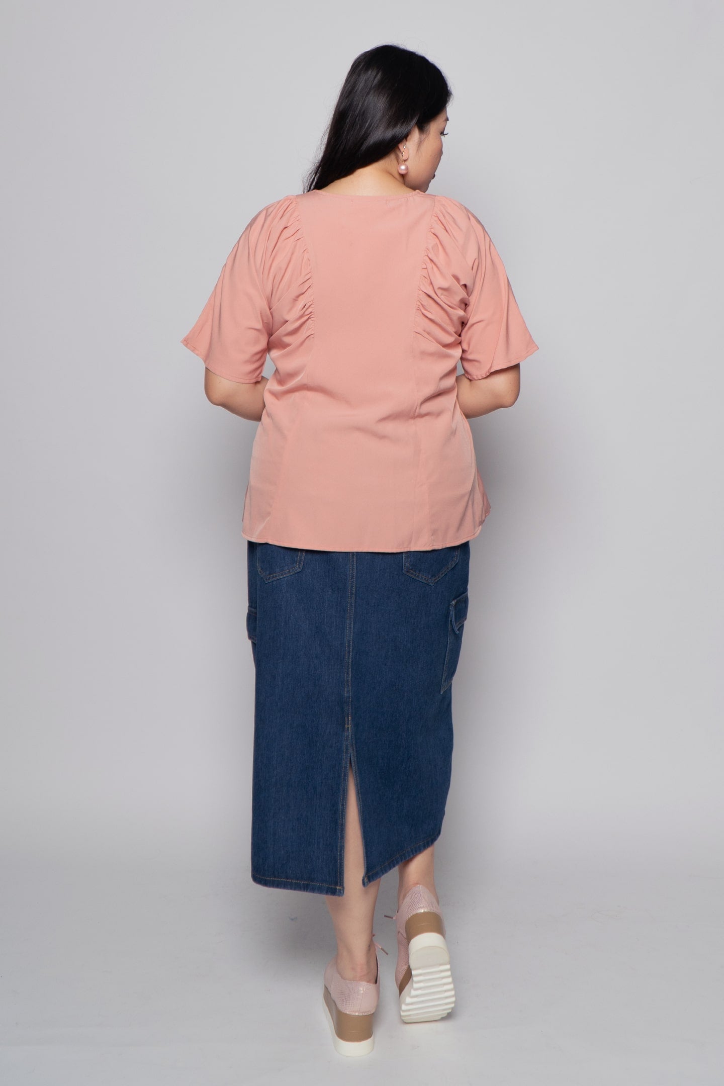 Whitney Junior Top in Plain Blush Pink