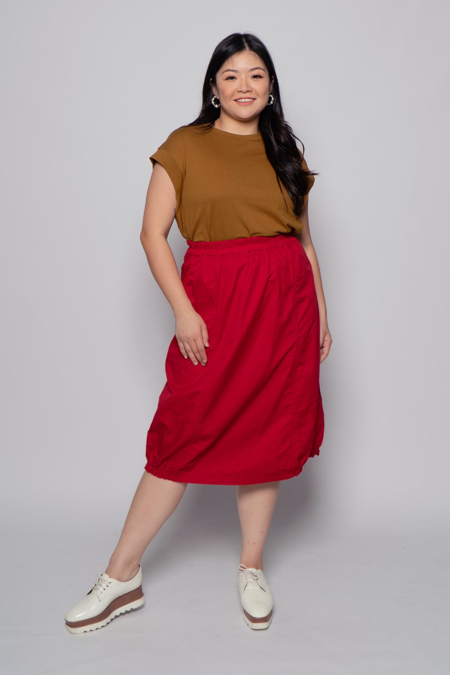 Quinto Skirt in Maroon Red