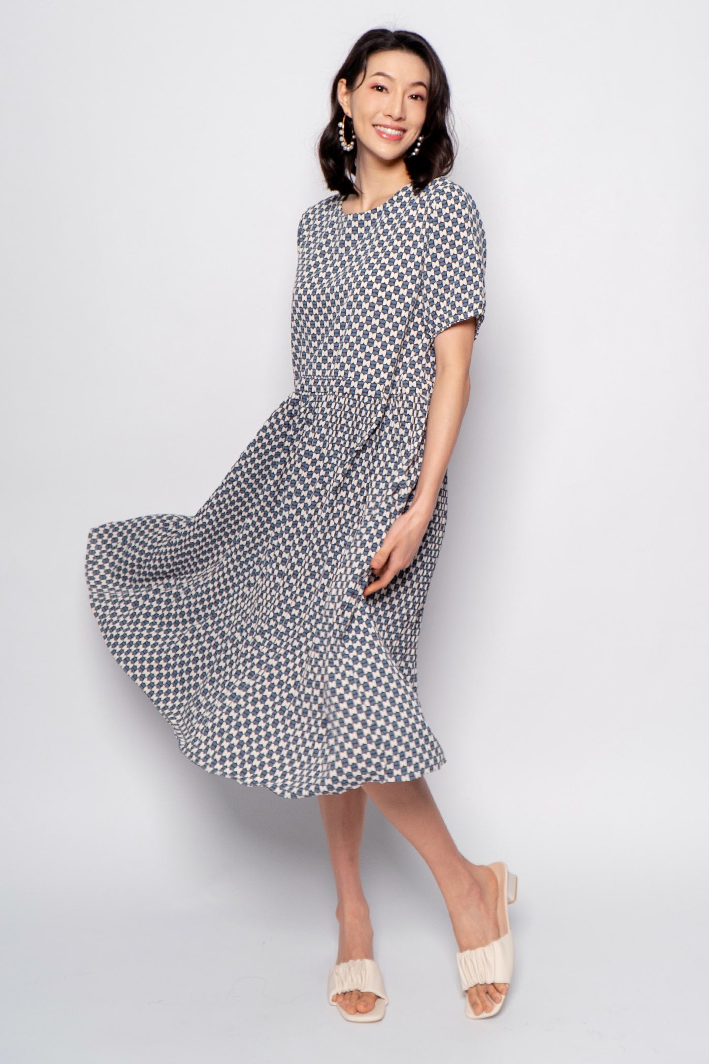 Colle Dress in Blue Pattern