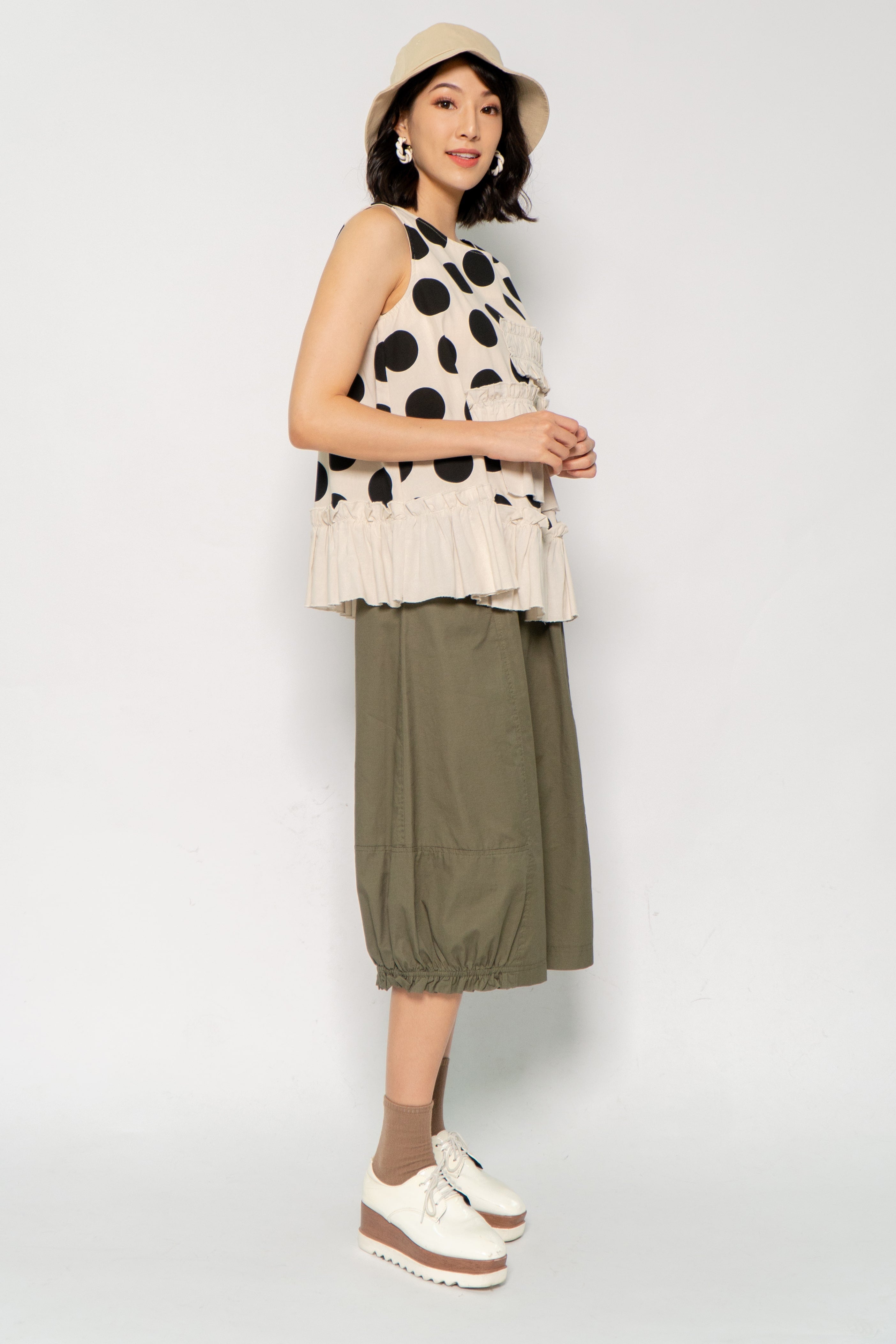 Reva Top in Cream Polkadot