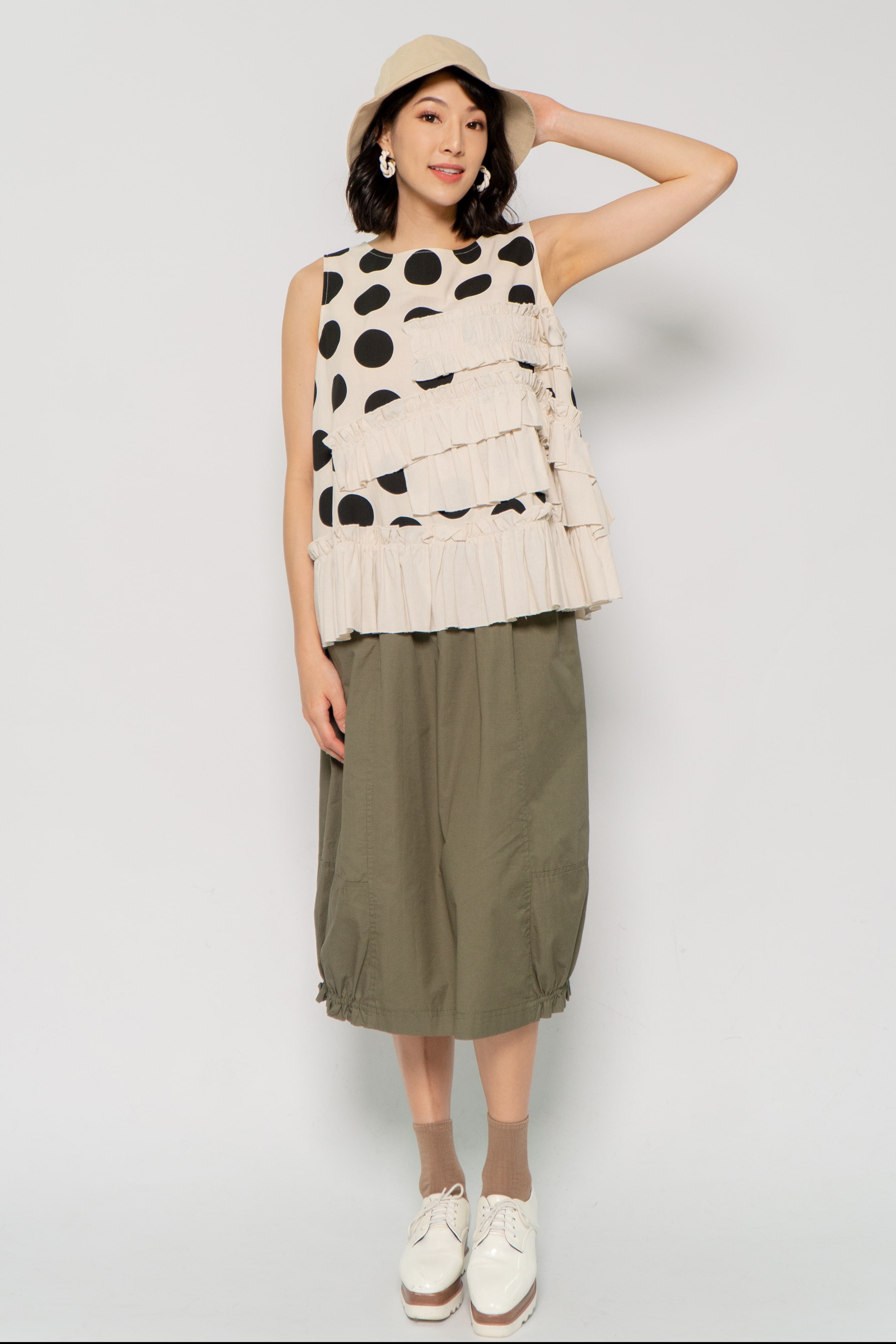 Reva Top in Cream Polkadot