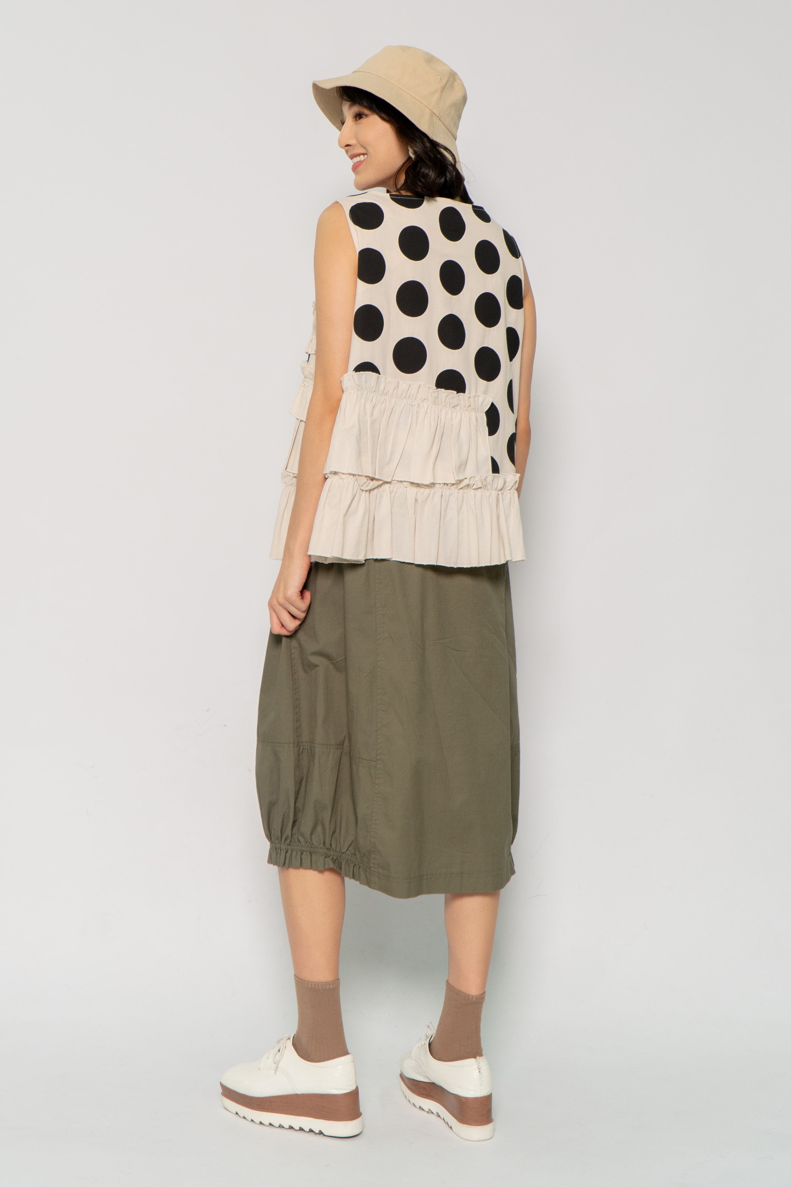 Reva Top in Cream Polkadot