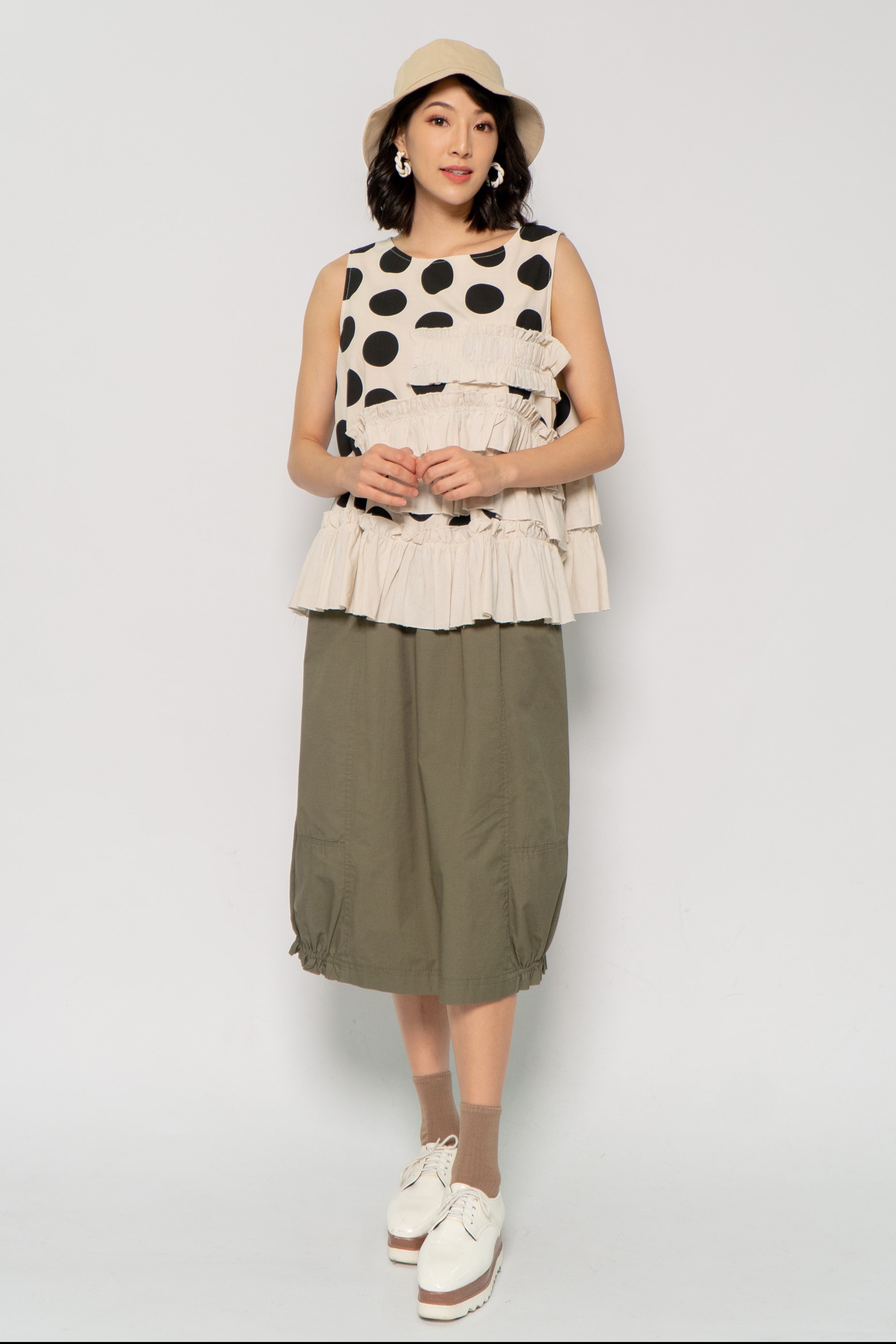 Reva Top in Cream Polkadot