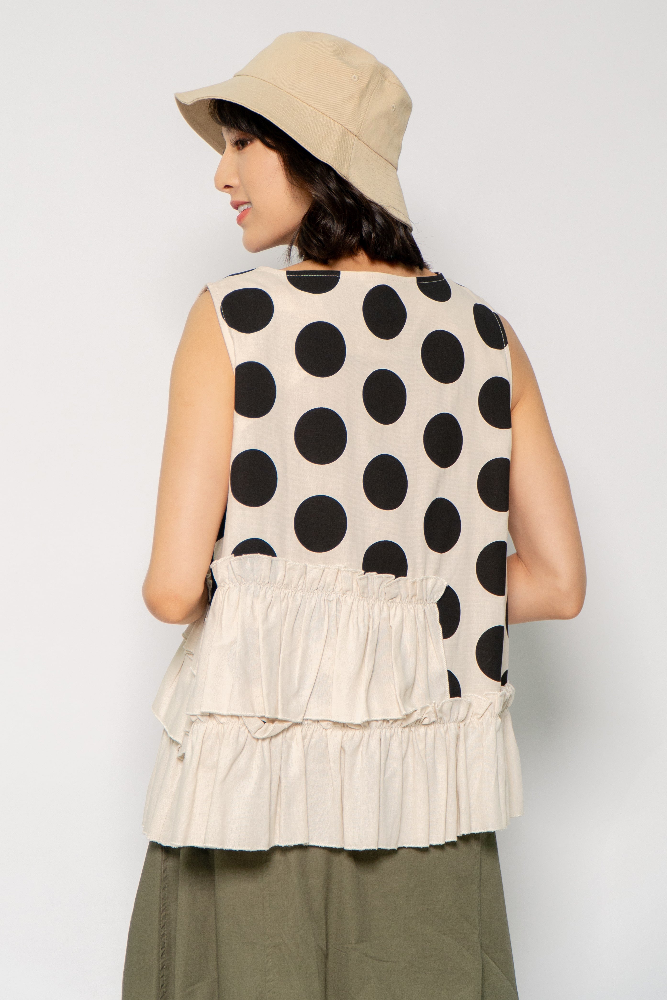 Reva Top in Cream Polkadot