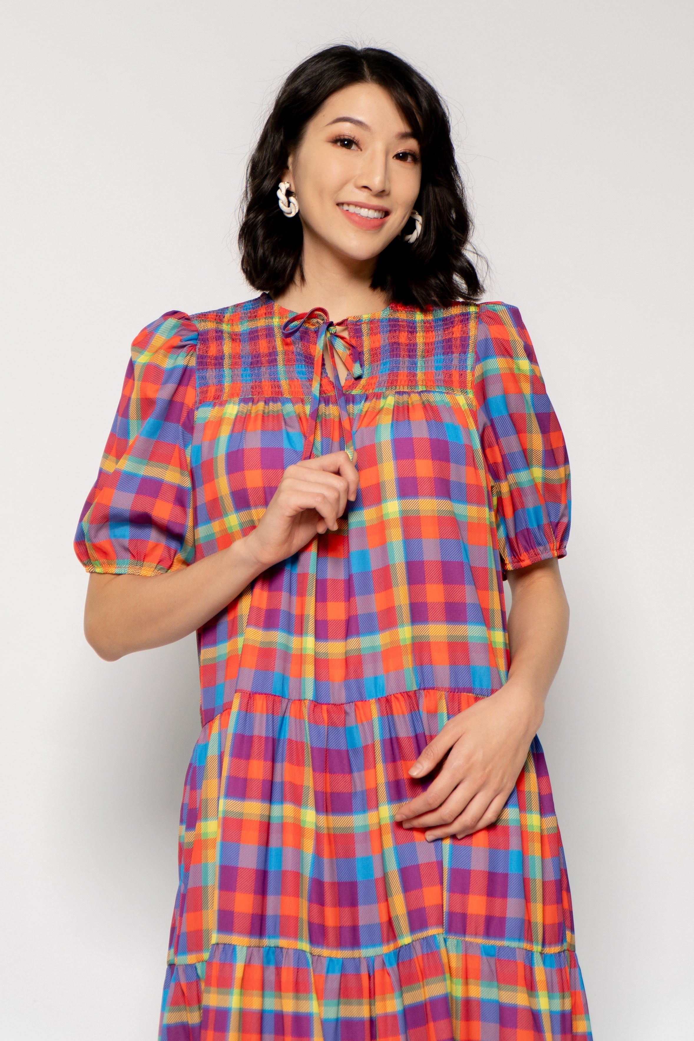 Alina Dress in Colourful Picnic