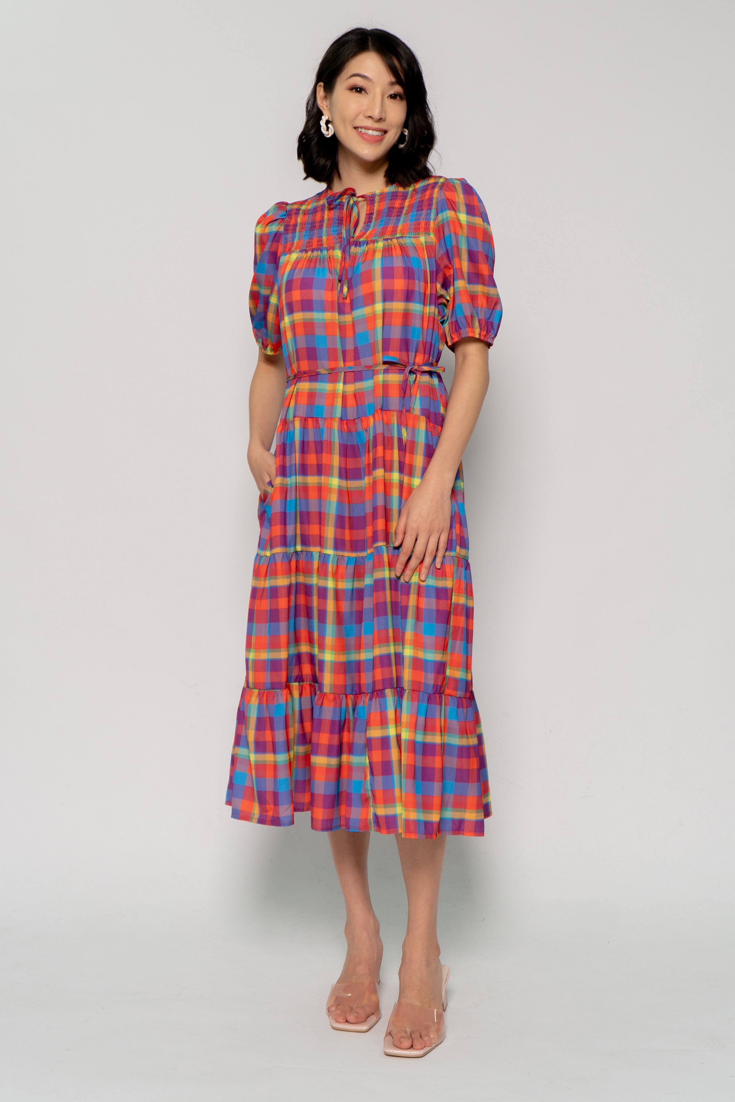 Alina Dress in Colourful Picnic