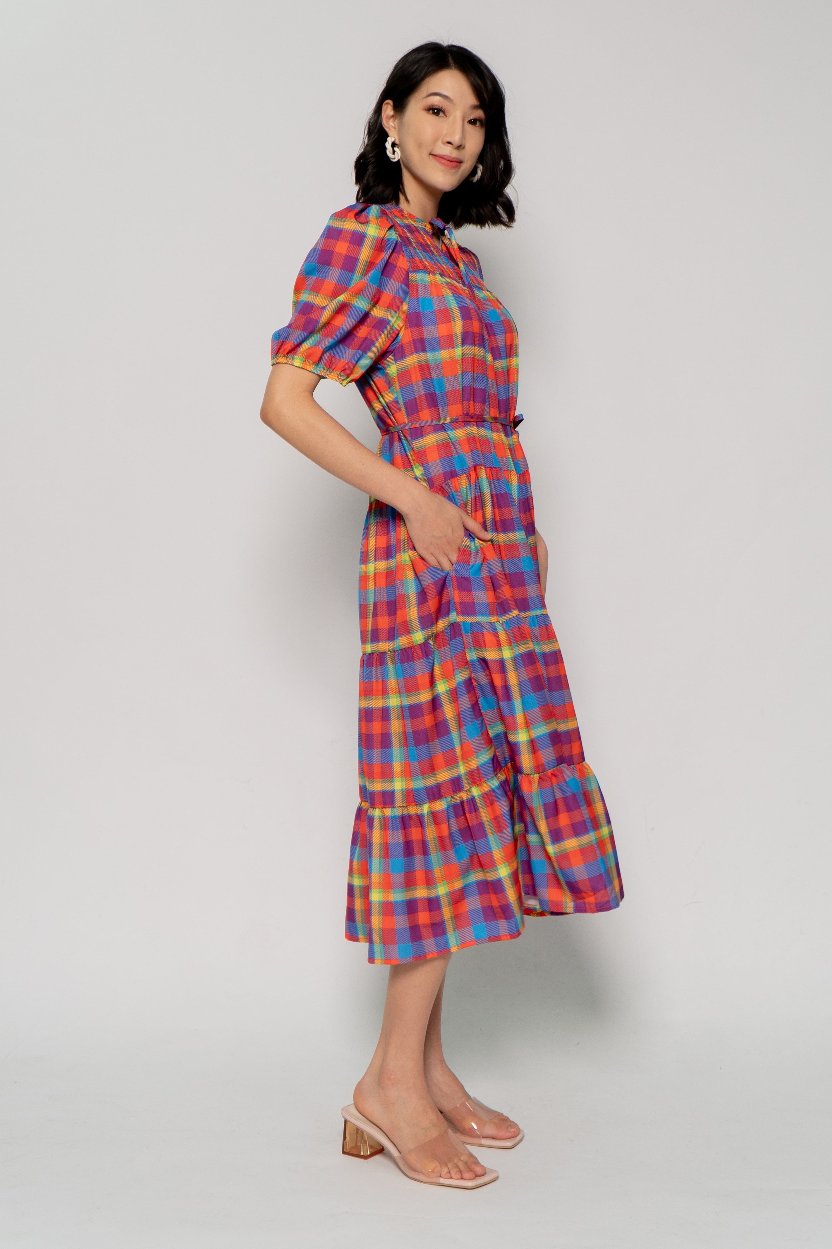 Alina Dress in Colourful Picnic