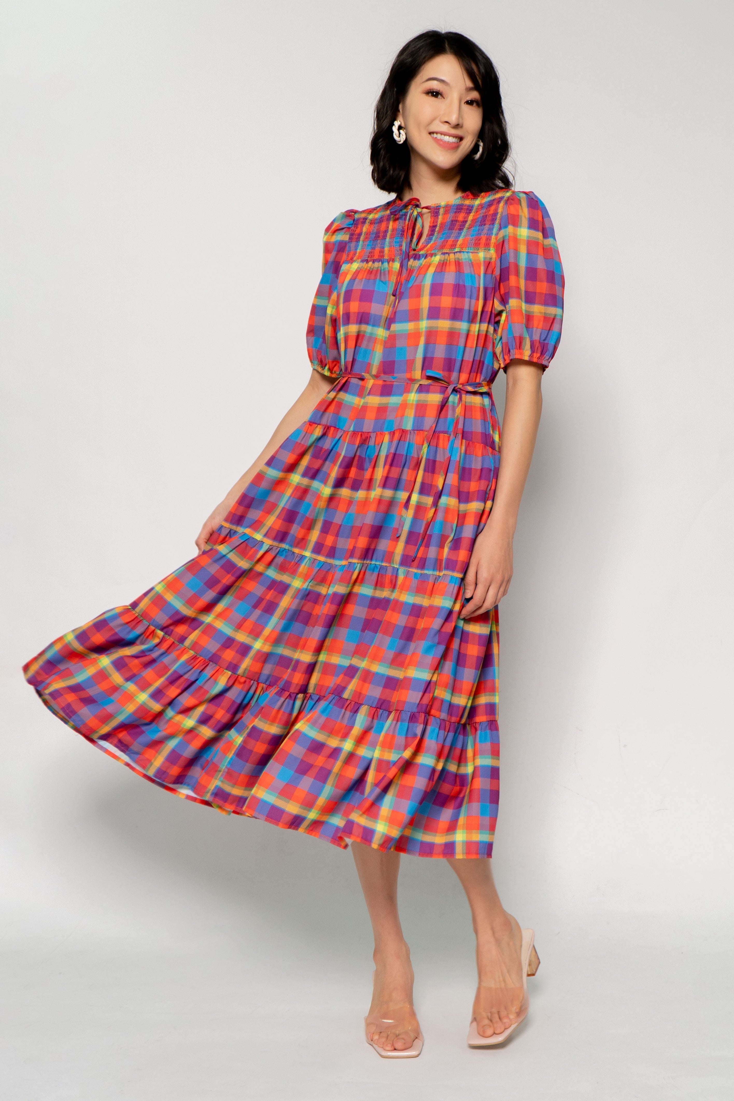Alina Dress in Colourful Picnic